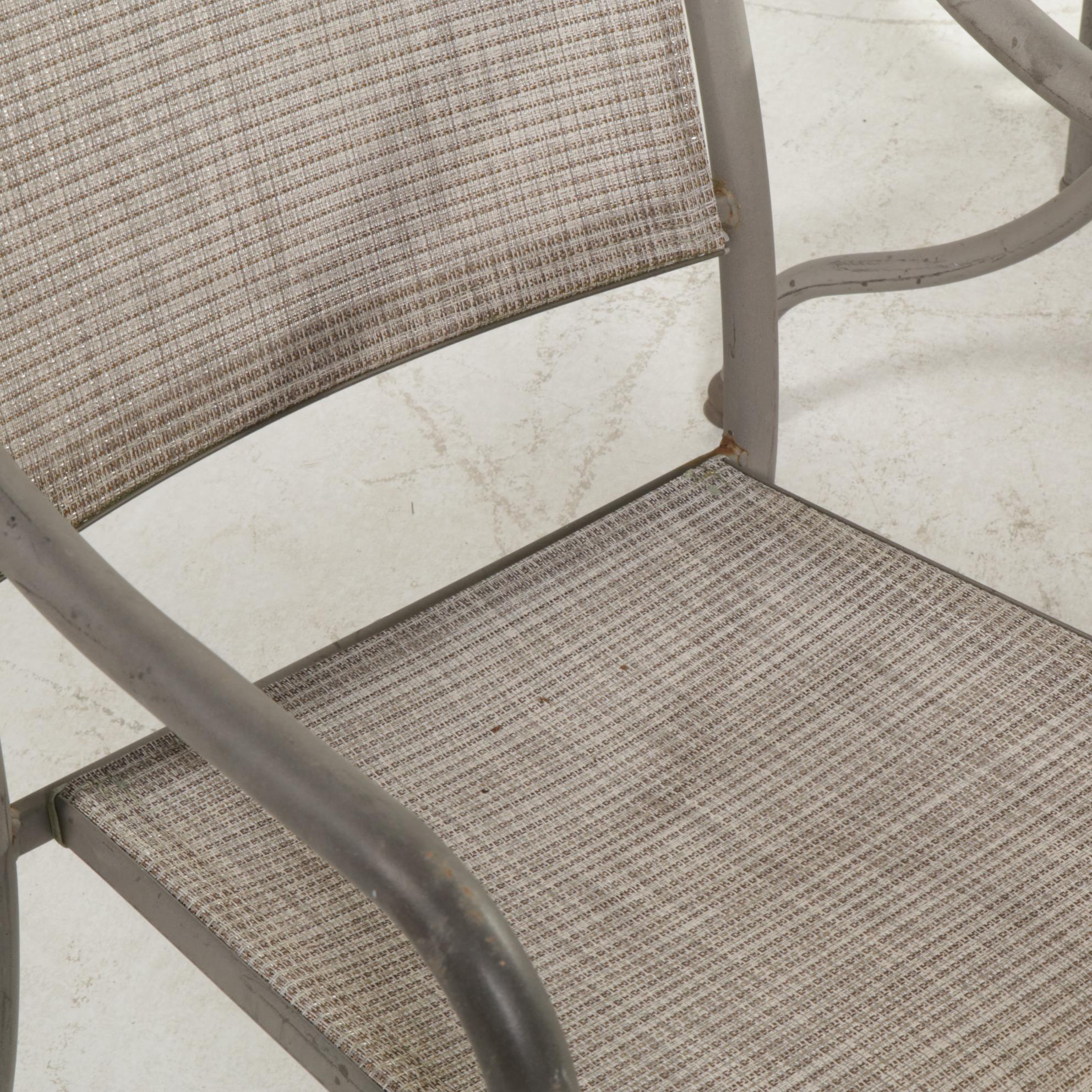 Metal Frame Patio Dining Table with Six Chairs, Late 20th to 21st Century