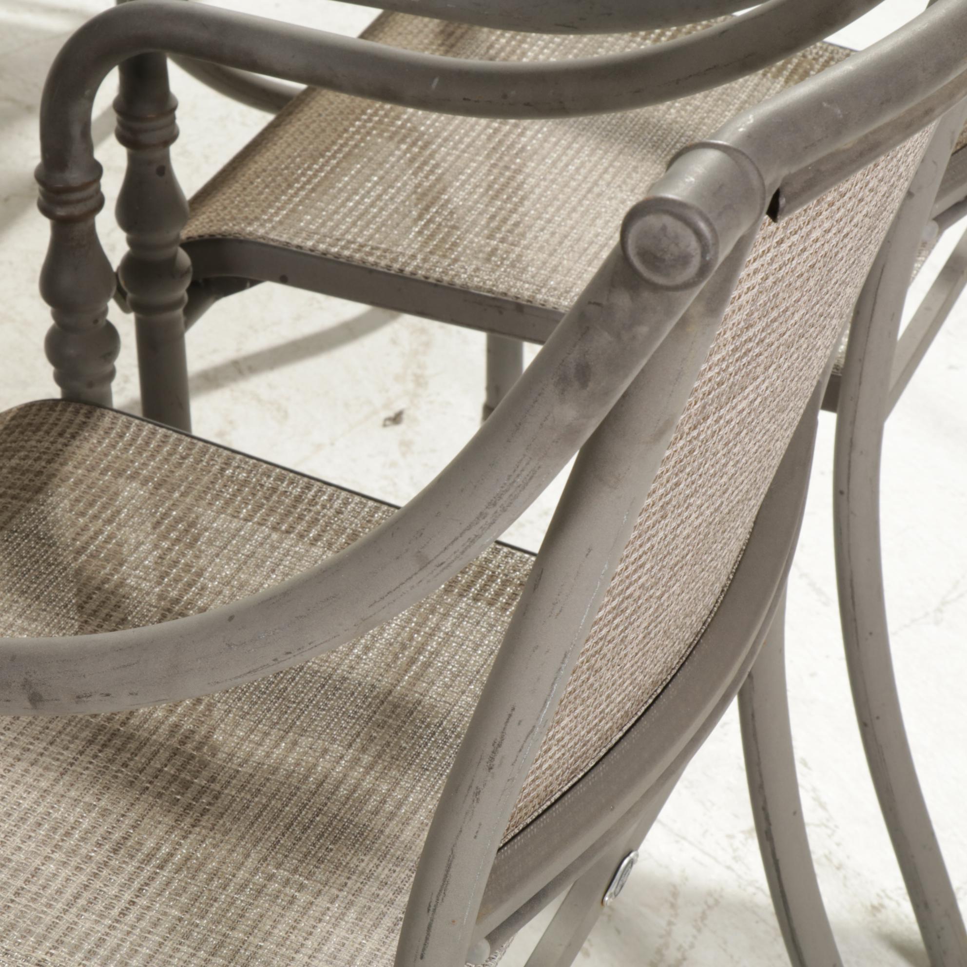 Metal Frame Patio Dining Table with Six Chairs, Late 20th to 21st Century