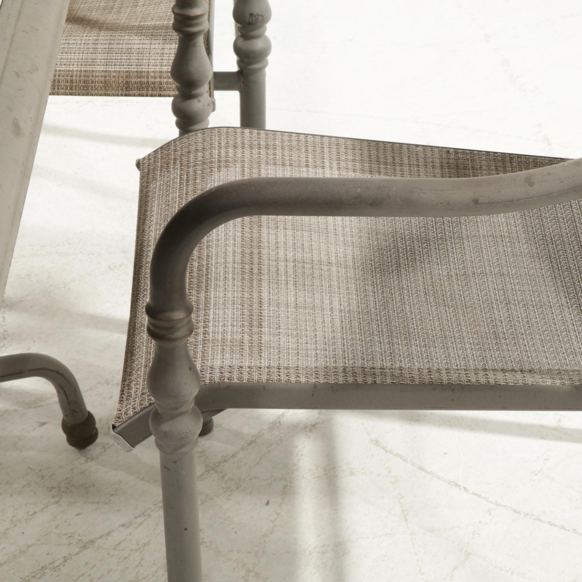 Metal Frame Patio Dining Table with Six Chairs, Late 20th to 21st Century