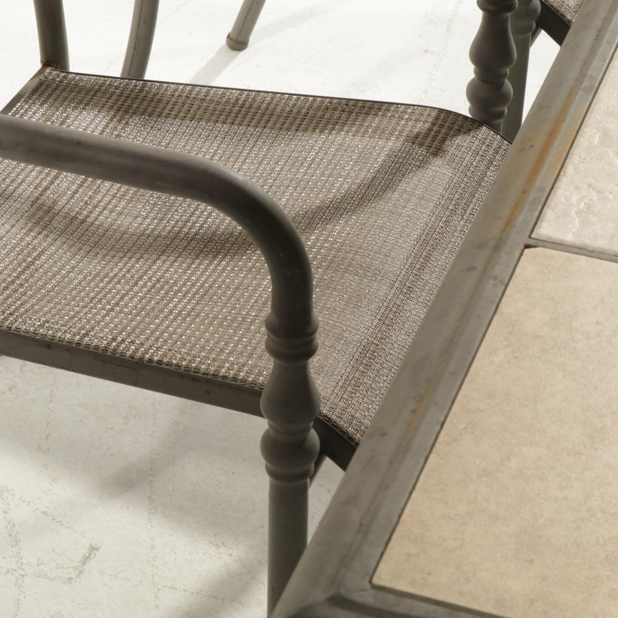 Metal Frame Patio Dining Table with Six Chairs, Late 20th to 21st Century