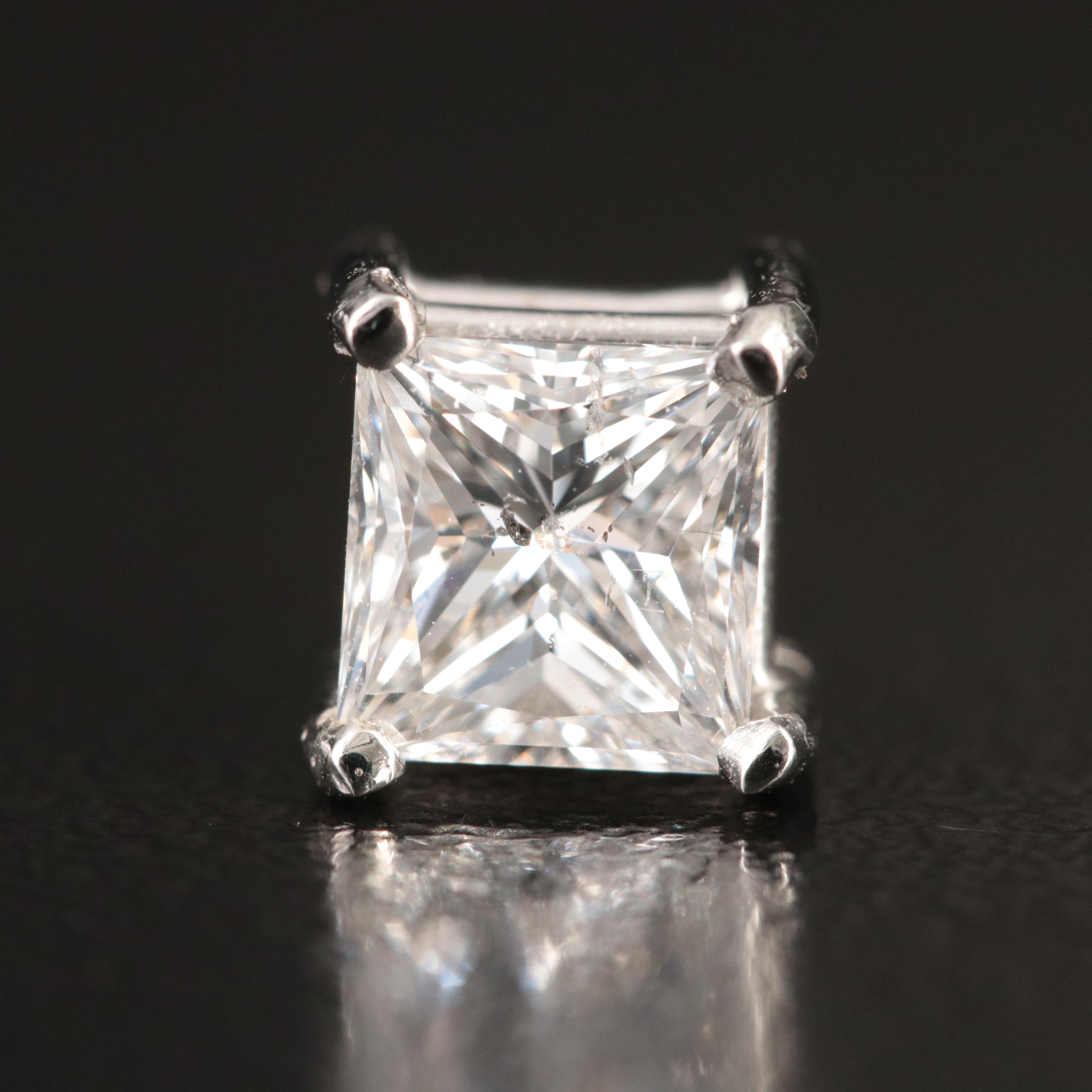 Platinum 2.00 CTW Diamond Stud Earrings with GIA Reports