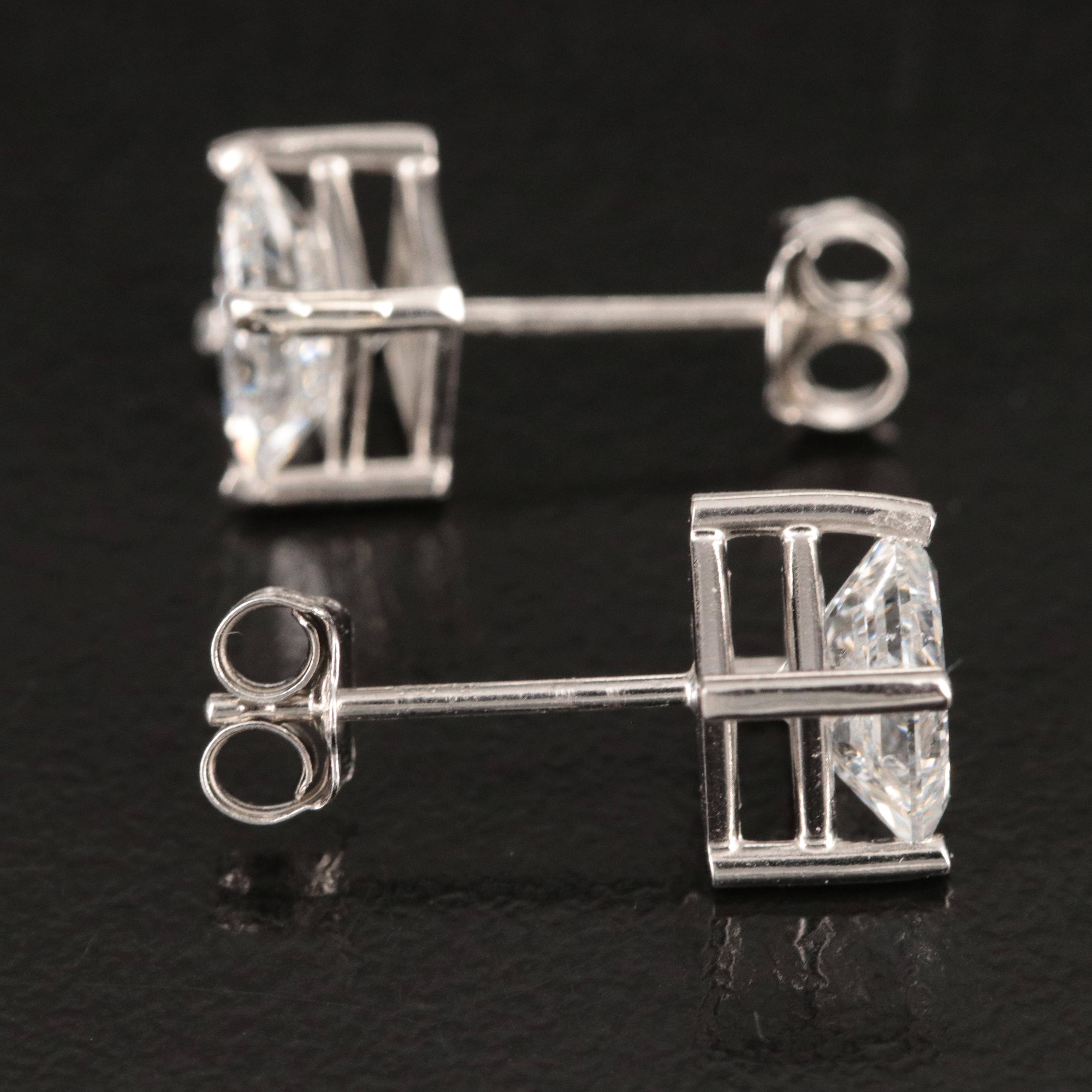Platinum 2.00 CTW Diamond Stud Earrings with GIA Reports