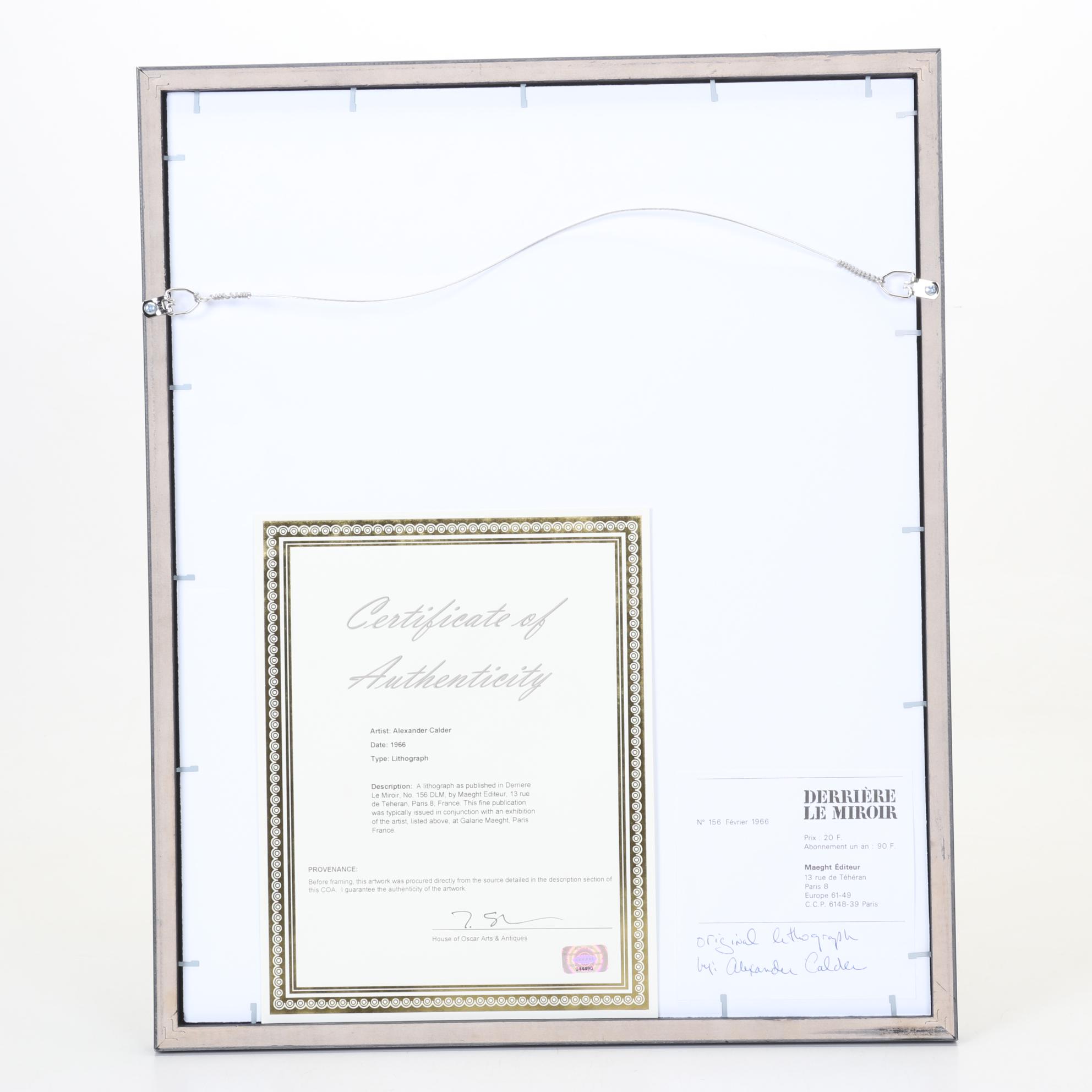 Alexander Calder Color Lithograph from Derrière le Miroir, 1966