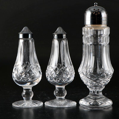 Waterford Crystal Shakers, Lidded Jar and Pedestal Dish, Late 20th Century