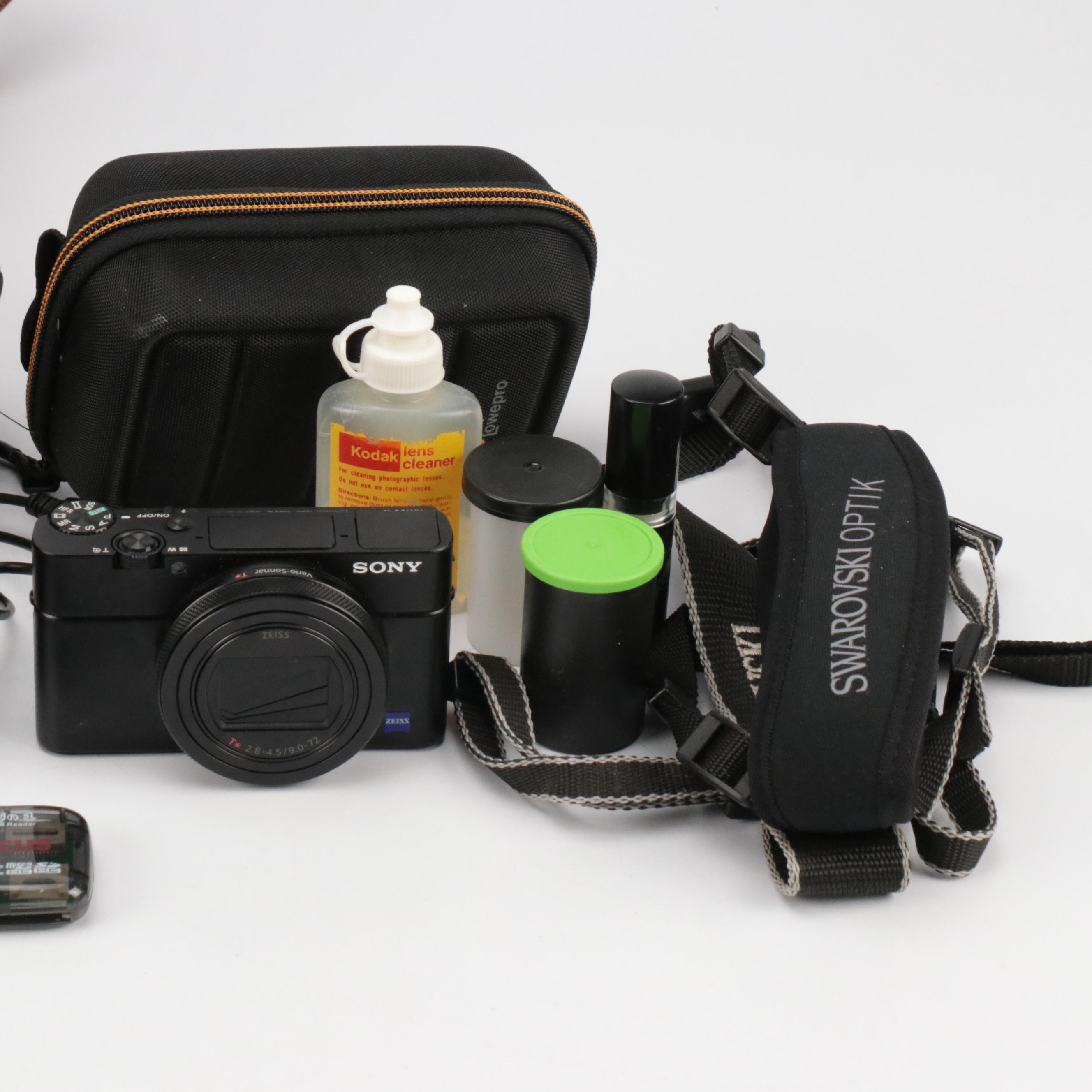 Pentax ZX-10, Panasonic, Sony Digital Cameras With Accessories