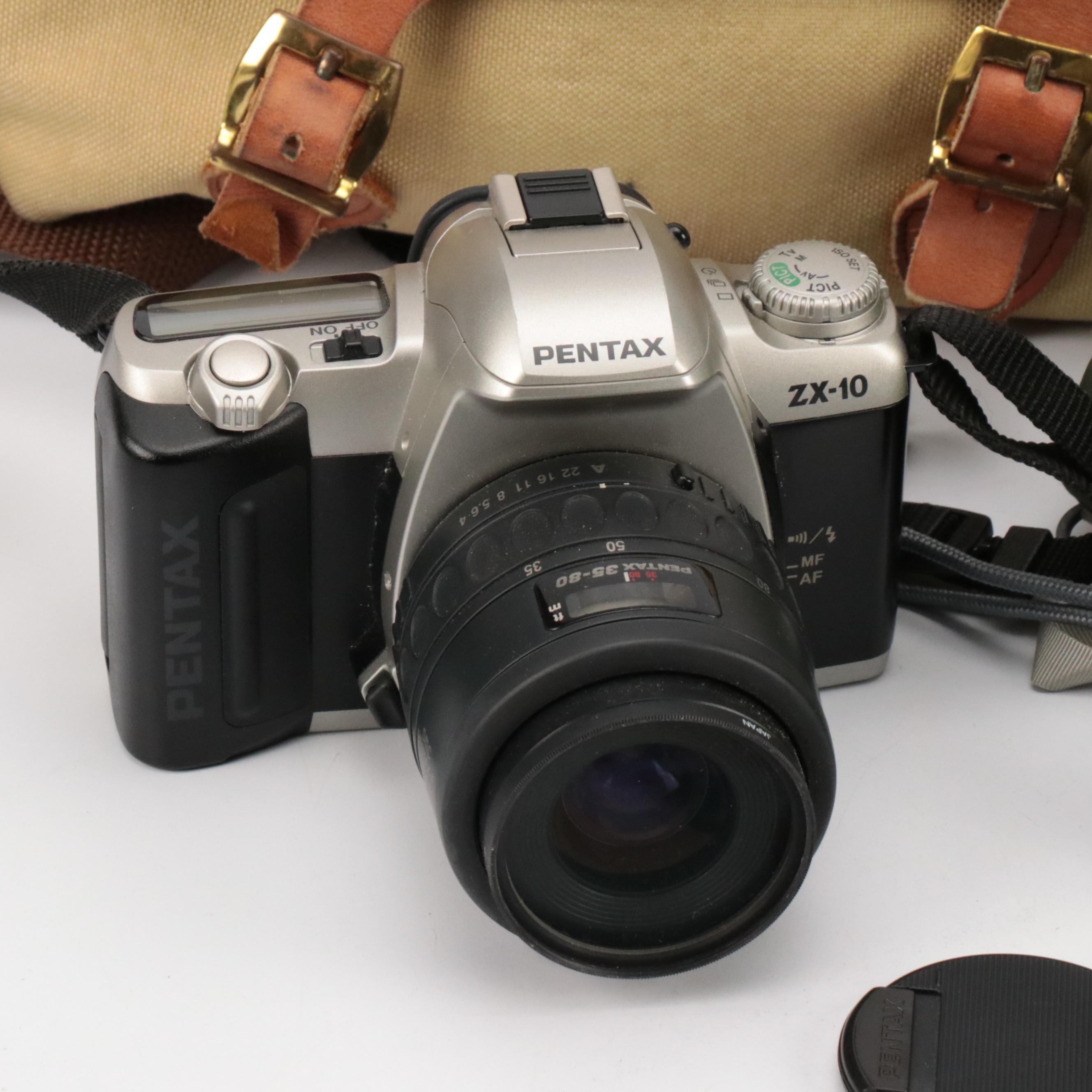 Pentax ZX-10, Panasonic, Sony Digital Cameras With Accessories