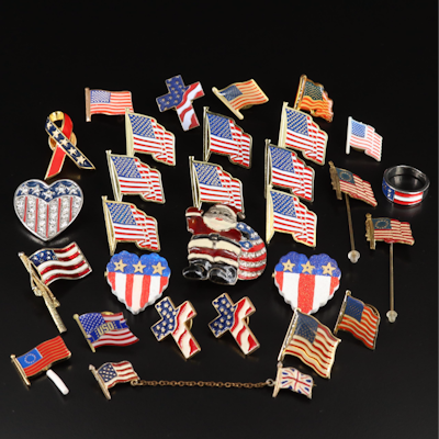American Flag Themed Pins and Brooches