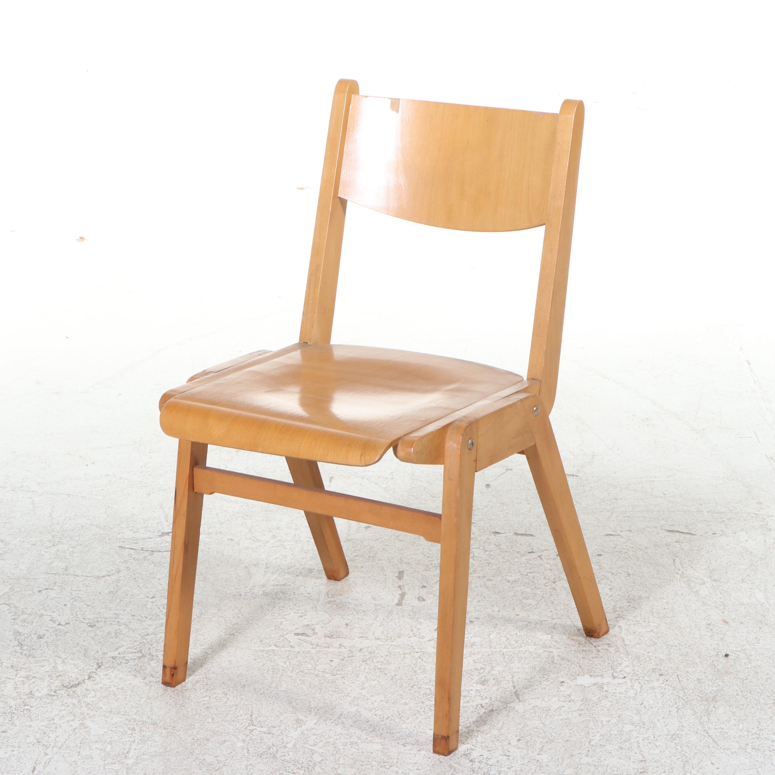 Four Mid Century Modern Molded Plywood Side Chairs