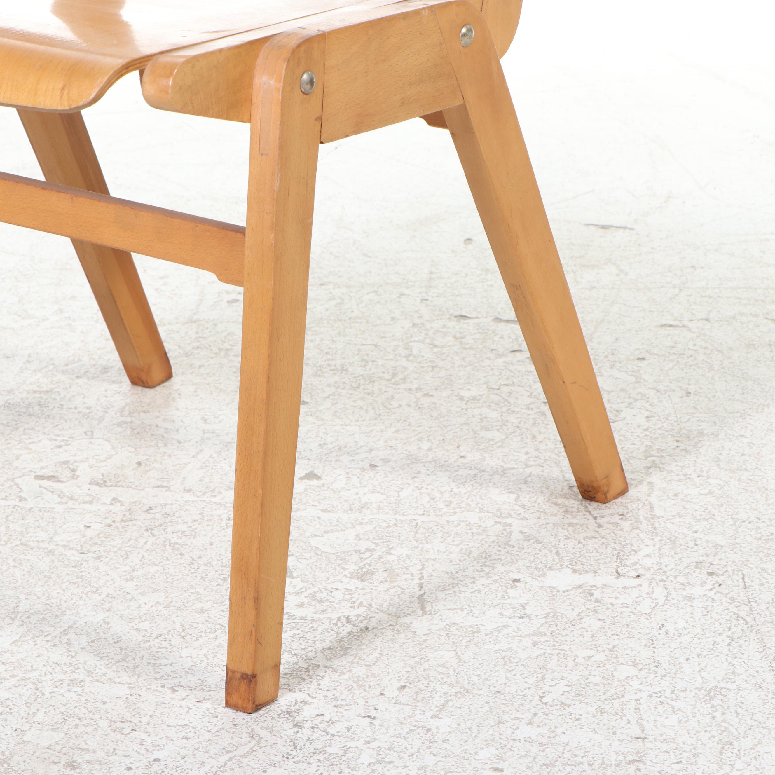 Four Mid Century Modern Molded Plywood Side Chairs