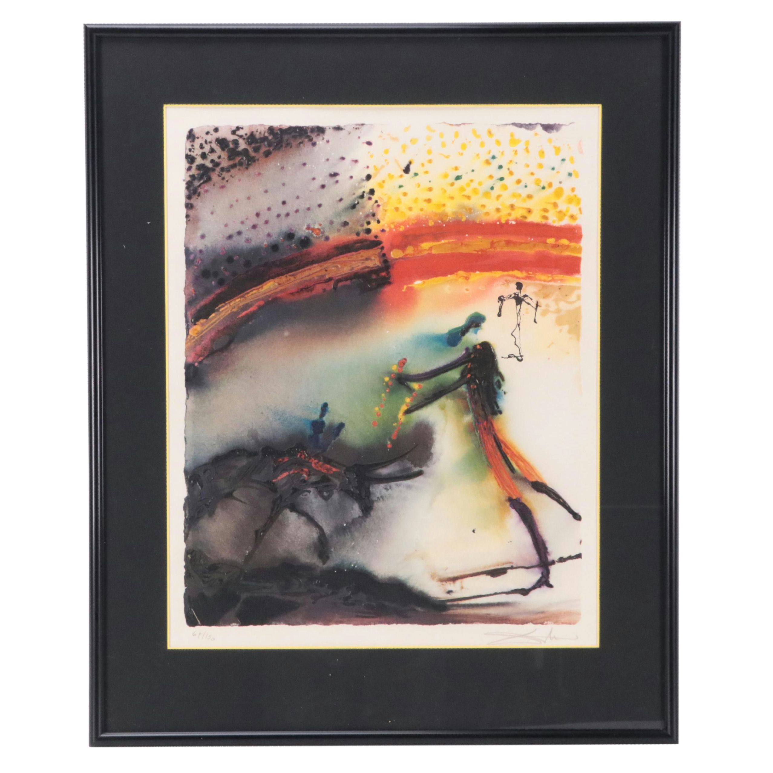Salvador Dalí Embossed Collotype "Tauromachie (Bullfight II) #4"