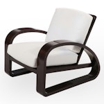 Ralph Lauren Art Deco Style "Lounge Moderne" Cane and Wooden Frame Armchair
