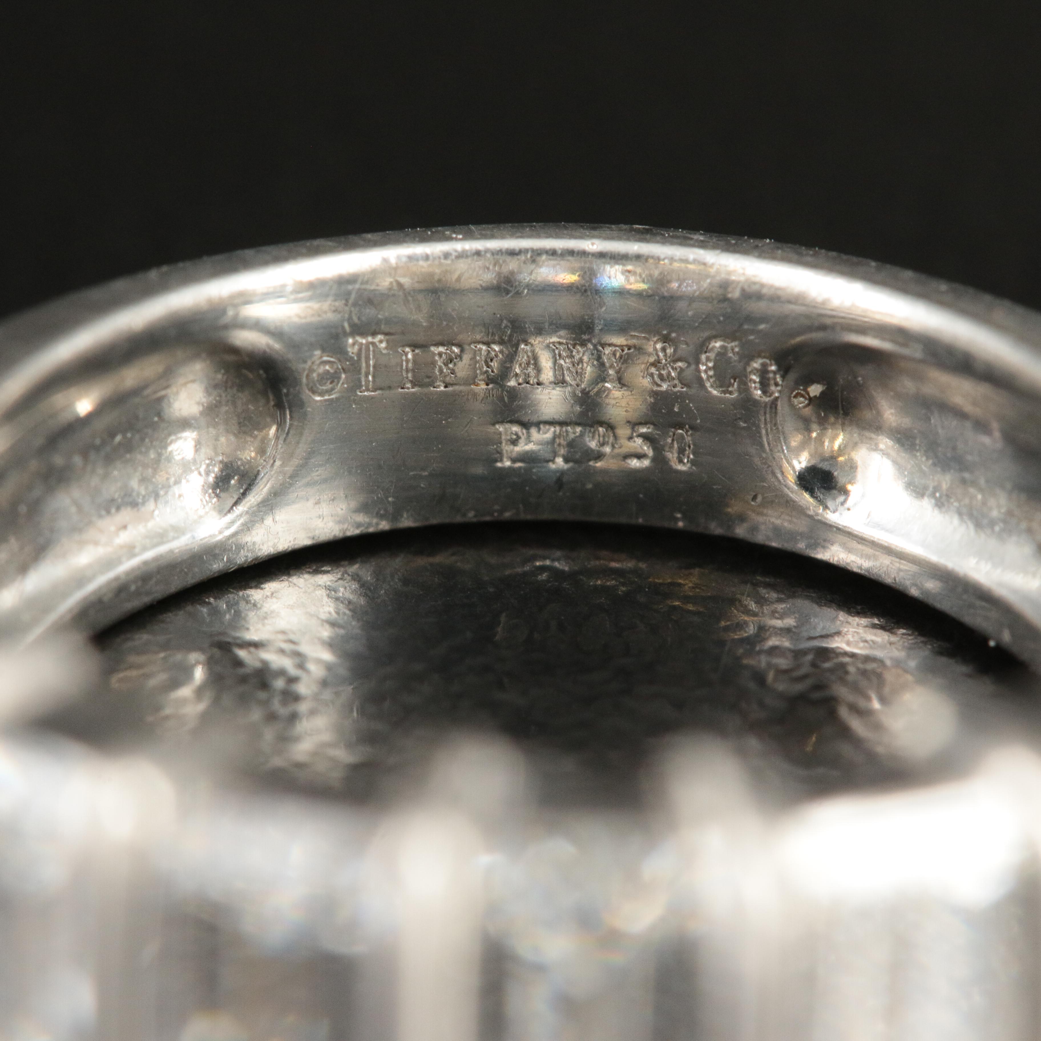 Tiffany & Co. Platinum 3.02 CTW Emerald Cut Diamond Band Ring