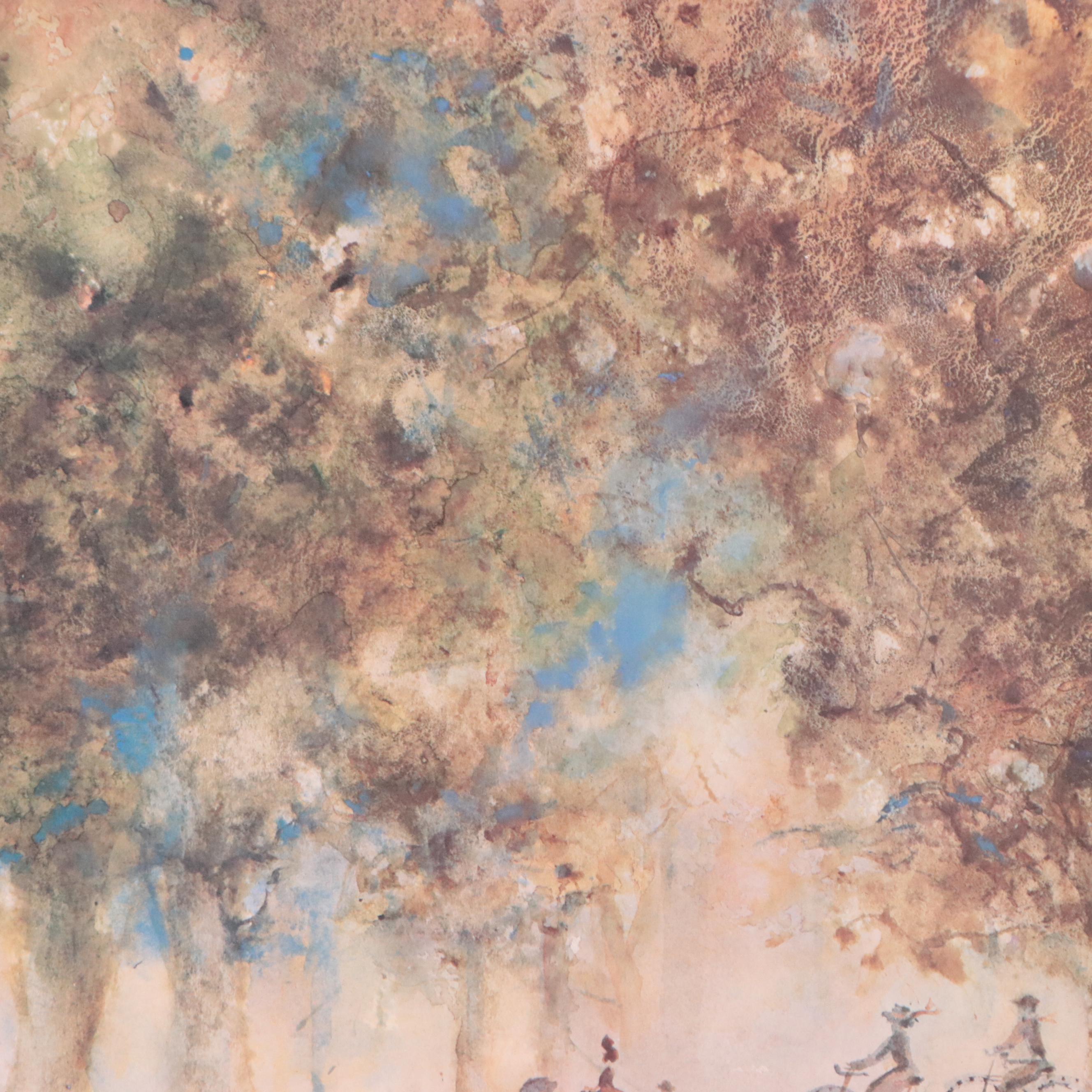 Offset Lithograph After Roberta Clark "Shadowy Grove"