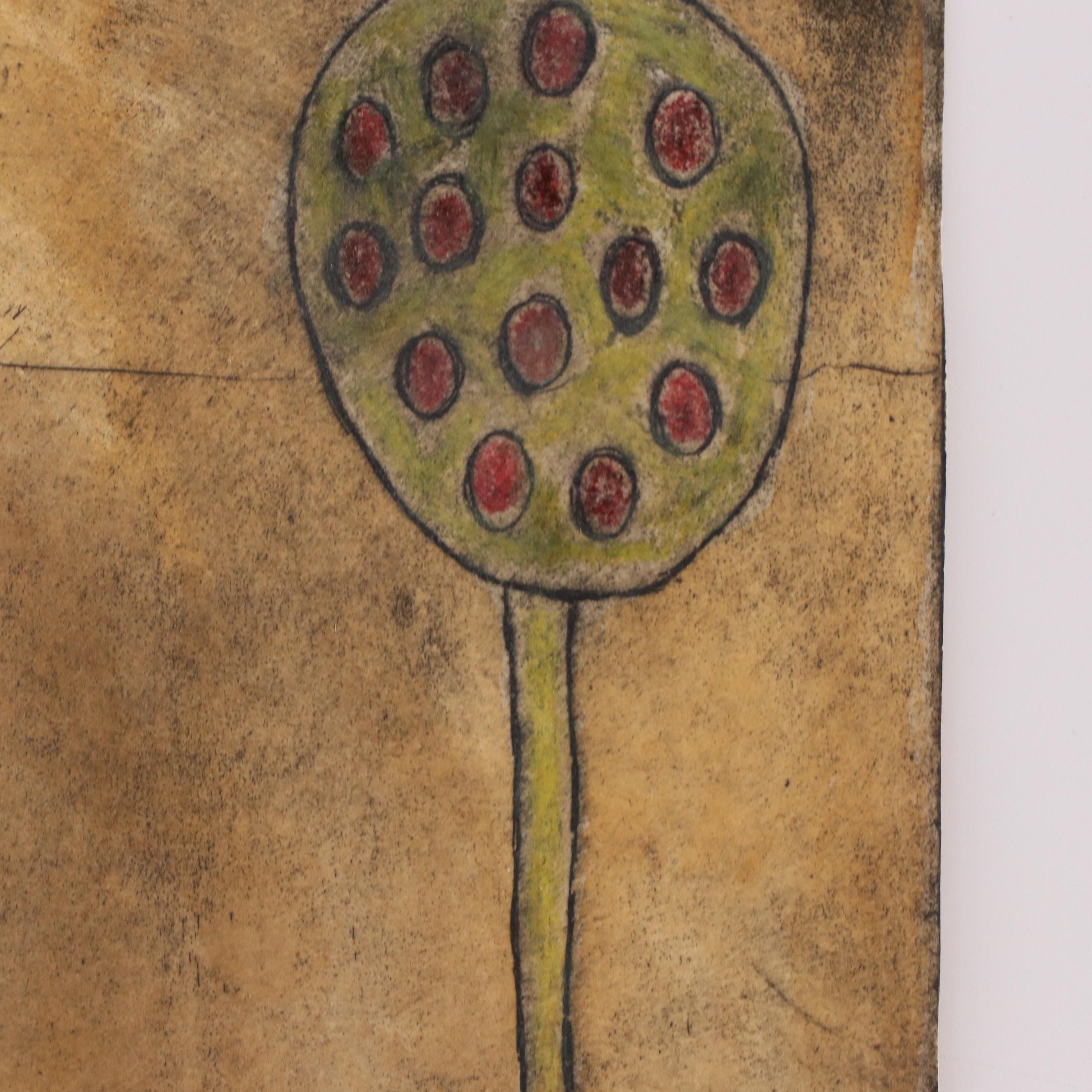 Modern Figural Embellished Intaglio Print, Mid 20th Century