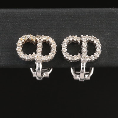 Dior CD Crystal Logo Petit Earrings