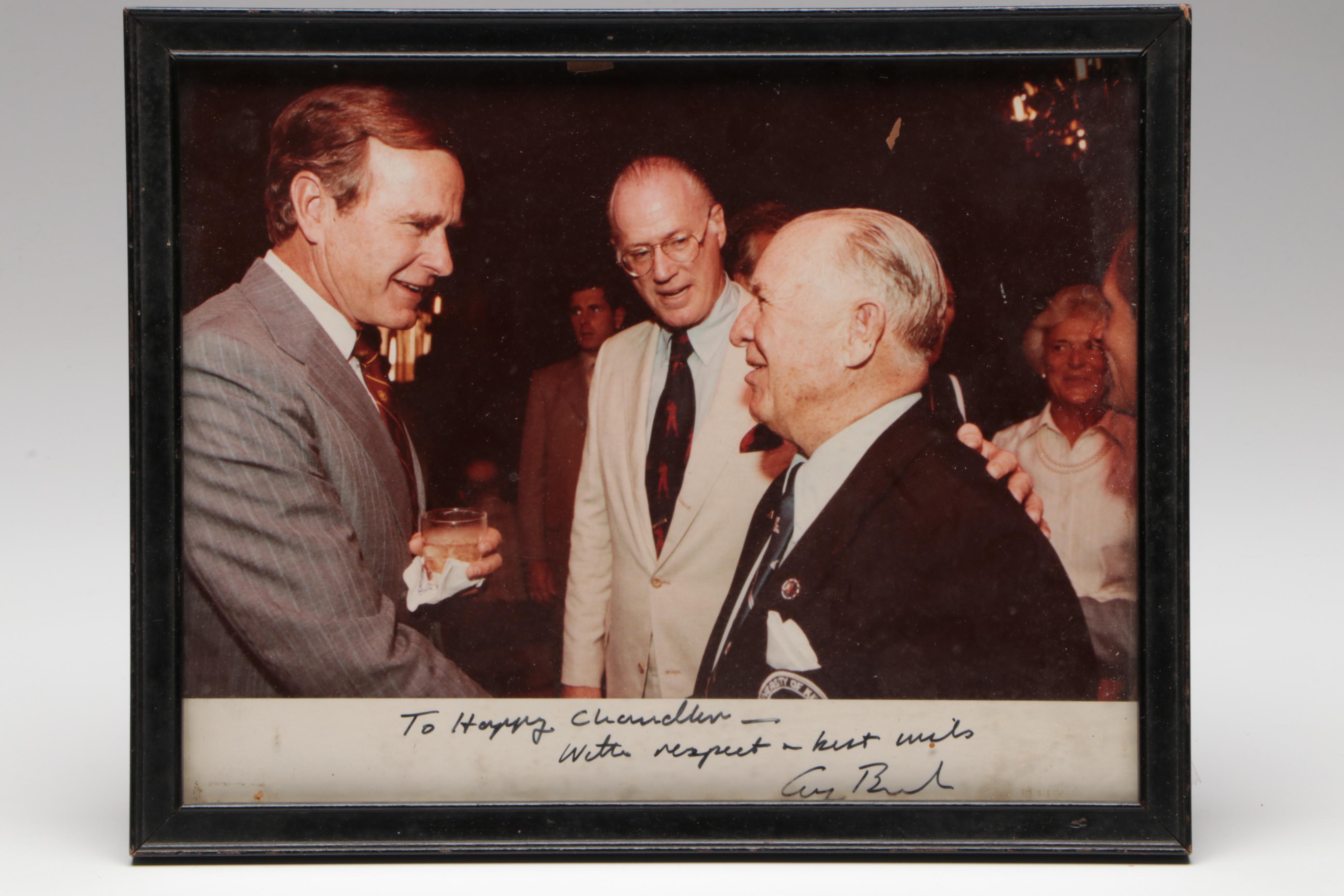 Signed George H. W. Bush Photo and Letter and Other Photograph, Late 20th C.