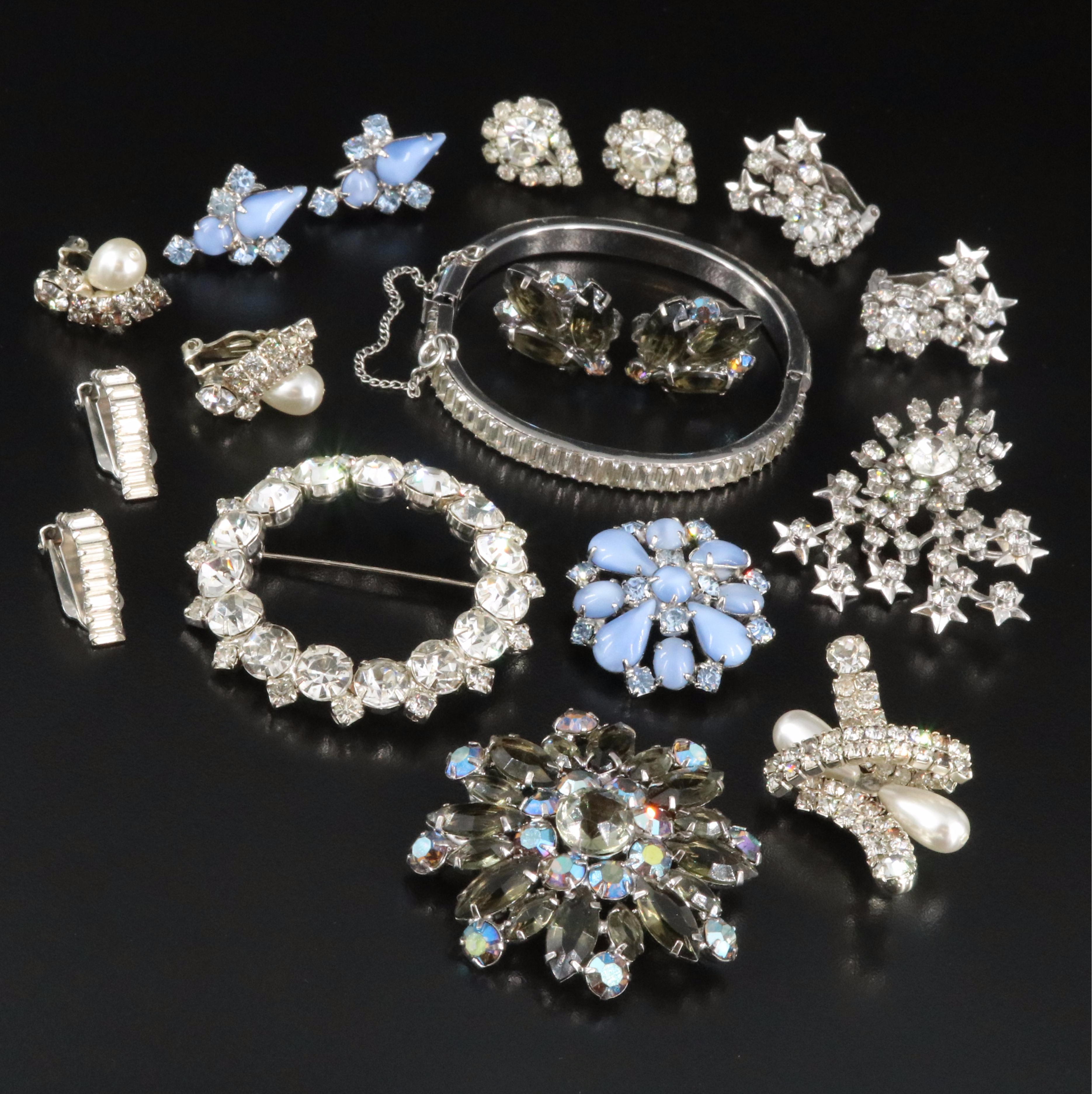 Vintage Rhinestone, Faux Pearl and Glass Jewelry