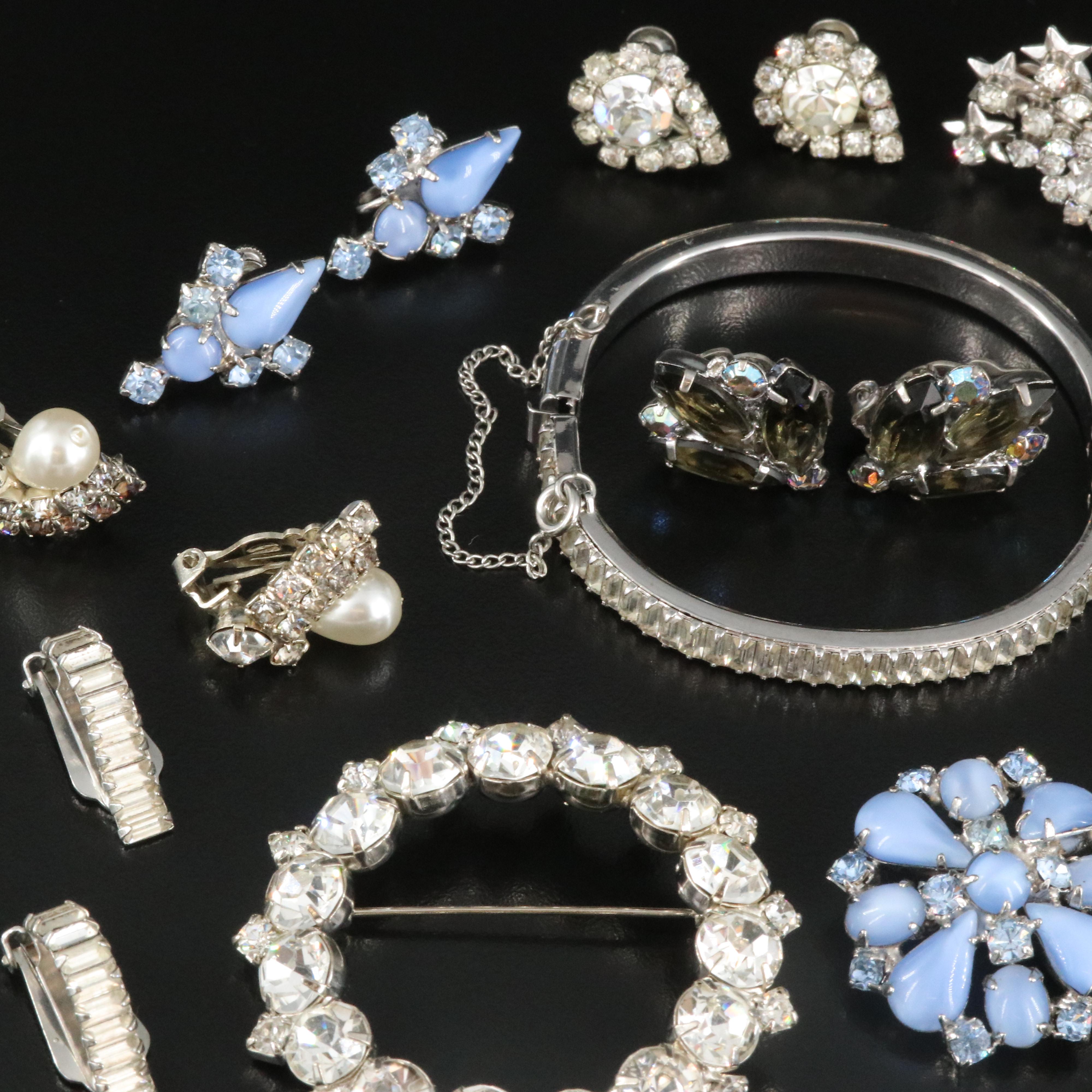 Vintage Rhinestone, Faux Pearl and Glass Jewelry