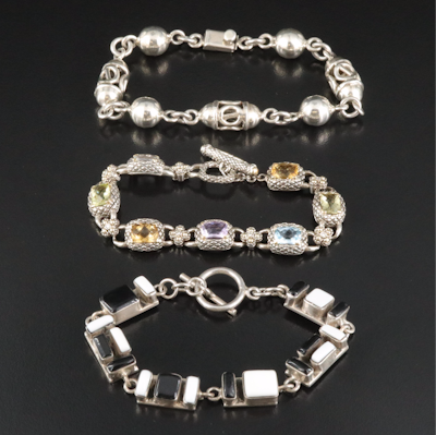 Sterling Bracelet Collection Featuring Mexican, 18K Accents and Gemstones