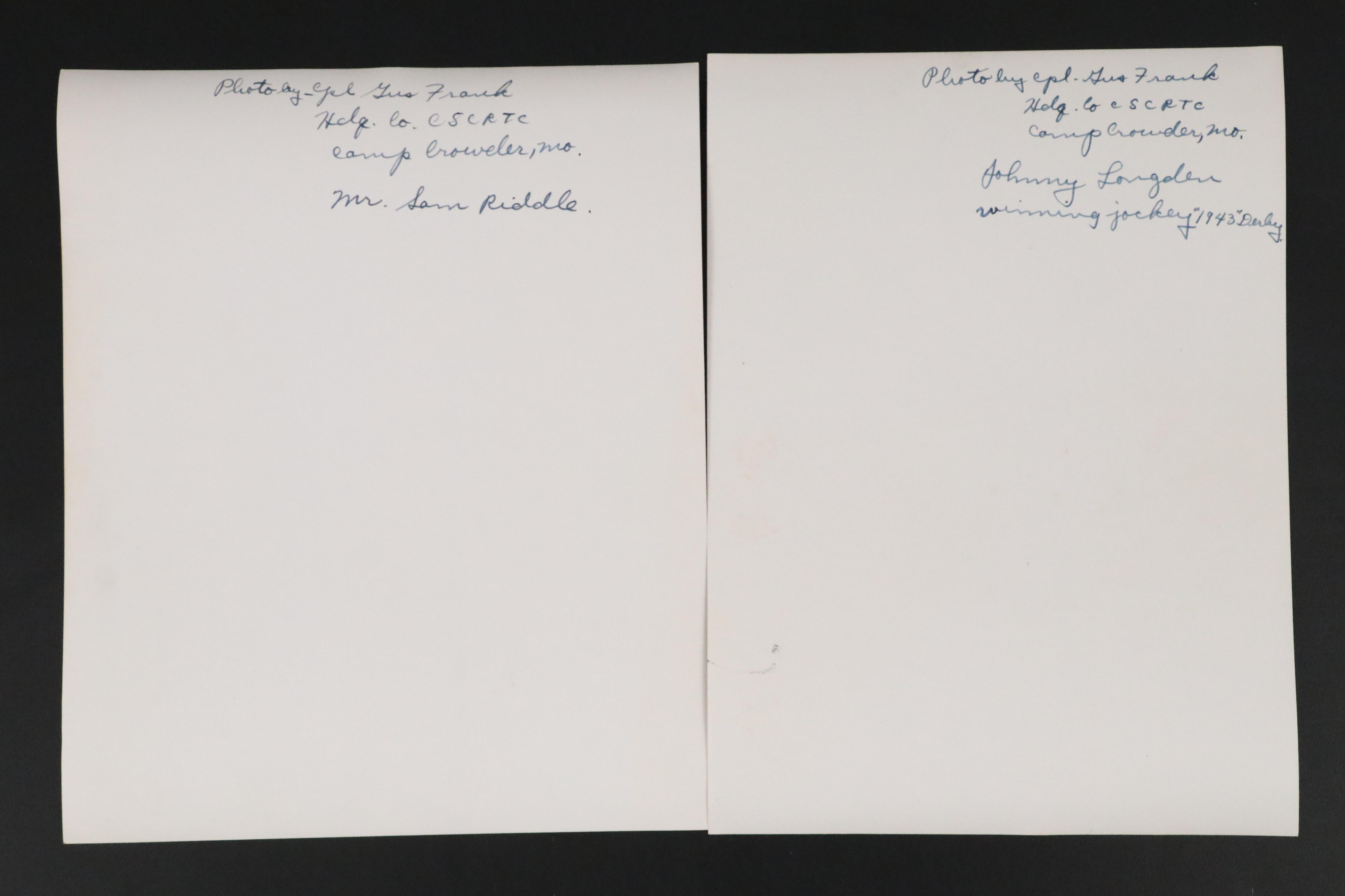 Photographs of 1943 Kentucky Derby Including Johnny Longden, Parade and More