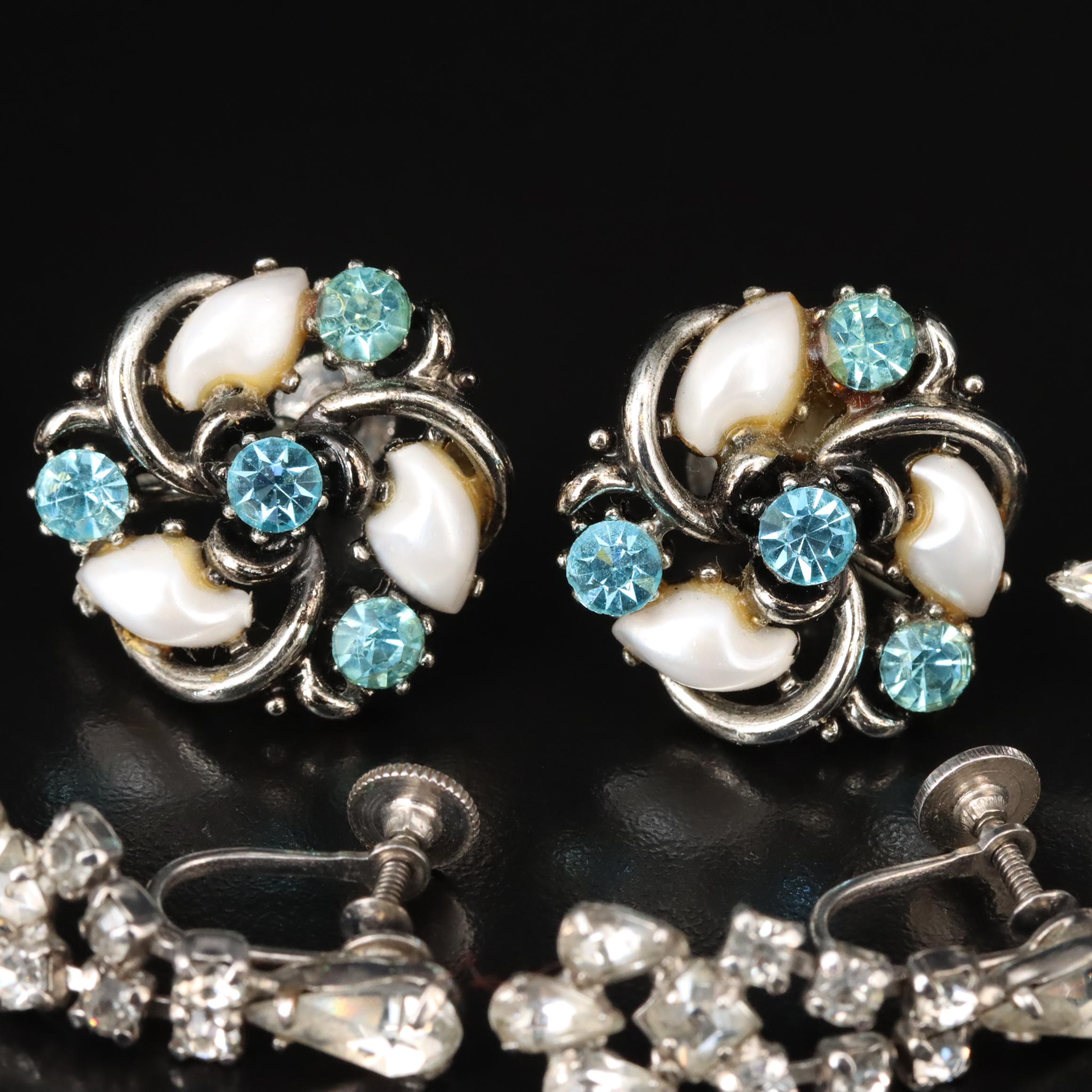 Vintage Rhinestone Jewelry Including B. David and Lisner