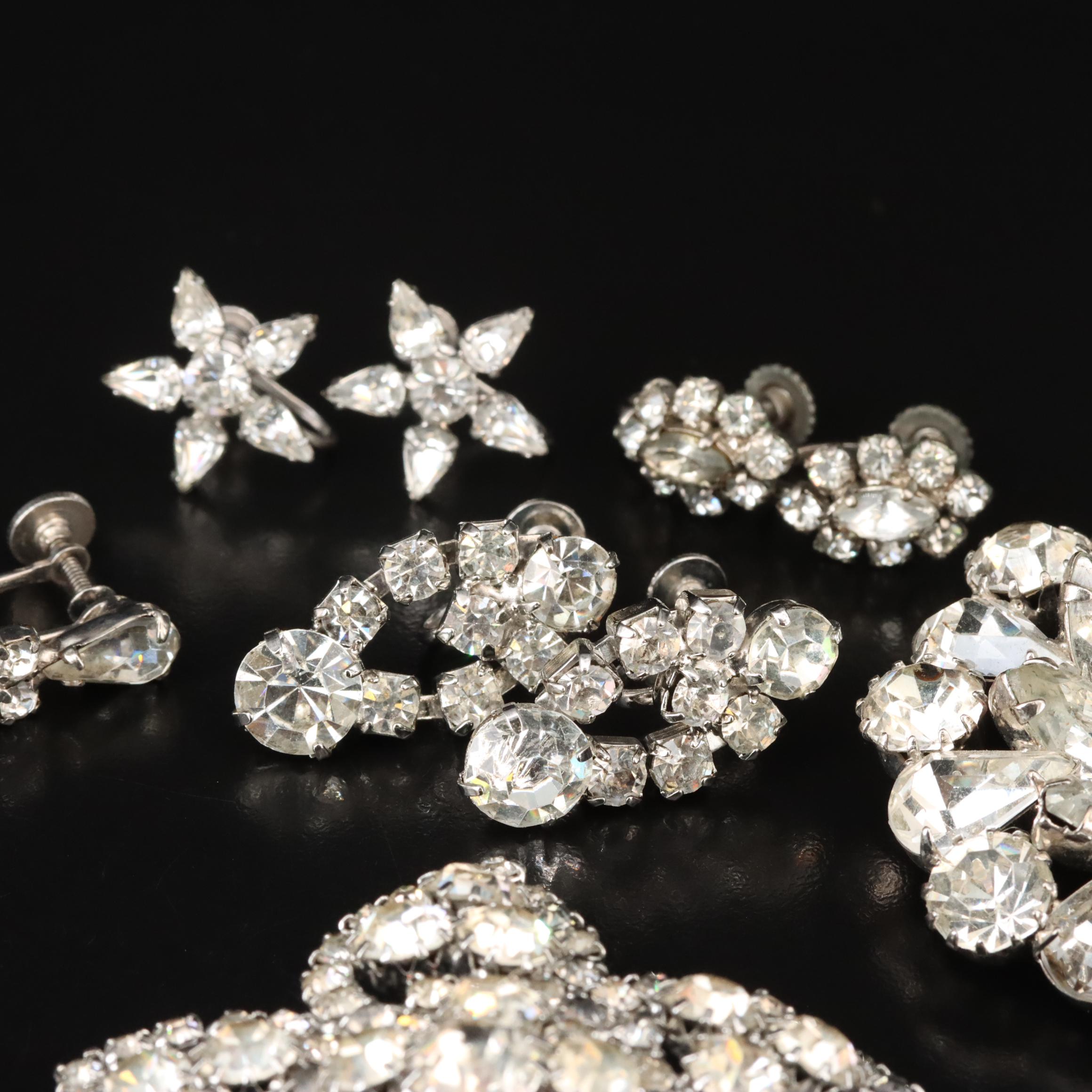 Vintage Rhinestone Jewelry Including B. David and Lisner