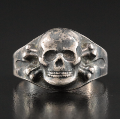 835 Silver Skull Ring