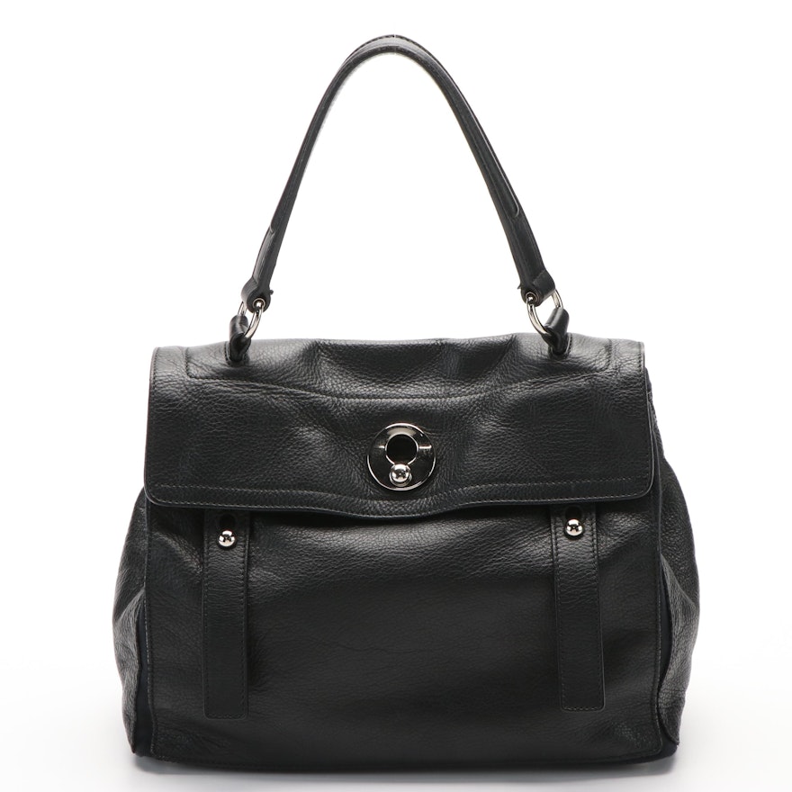 Yves Saint Laurent Muse Two Handbag in Black Leather
