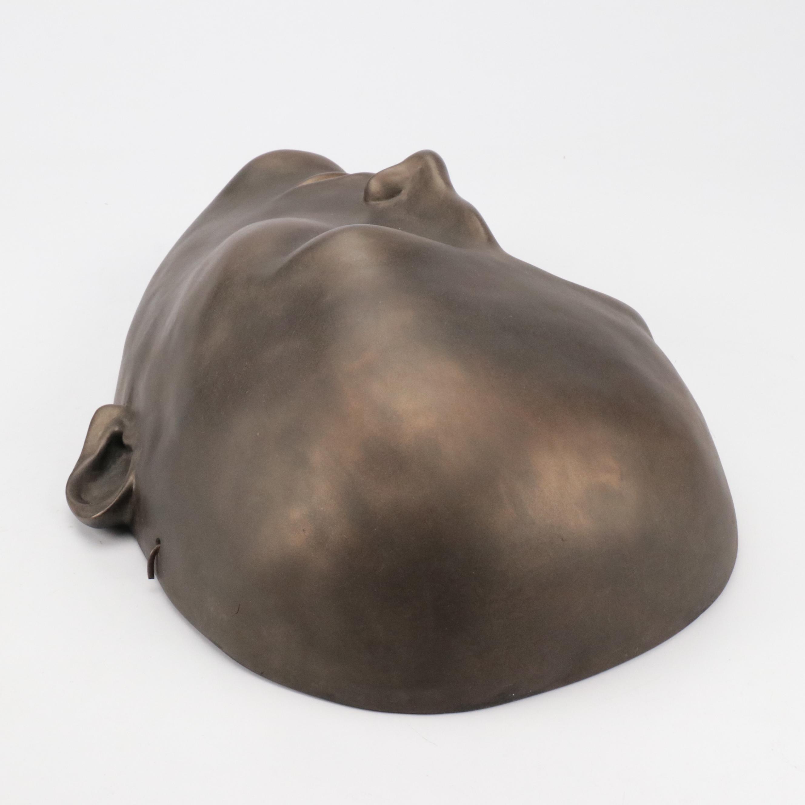 Patinated Plaster Face Mask Wall Sculpture