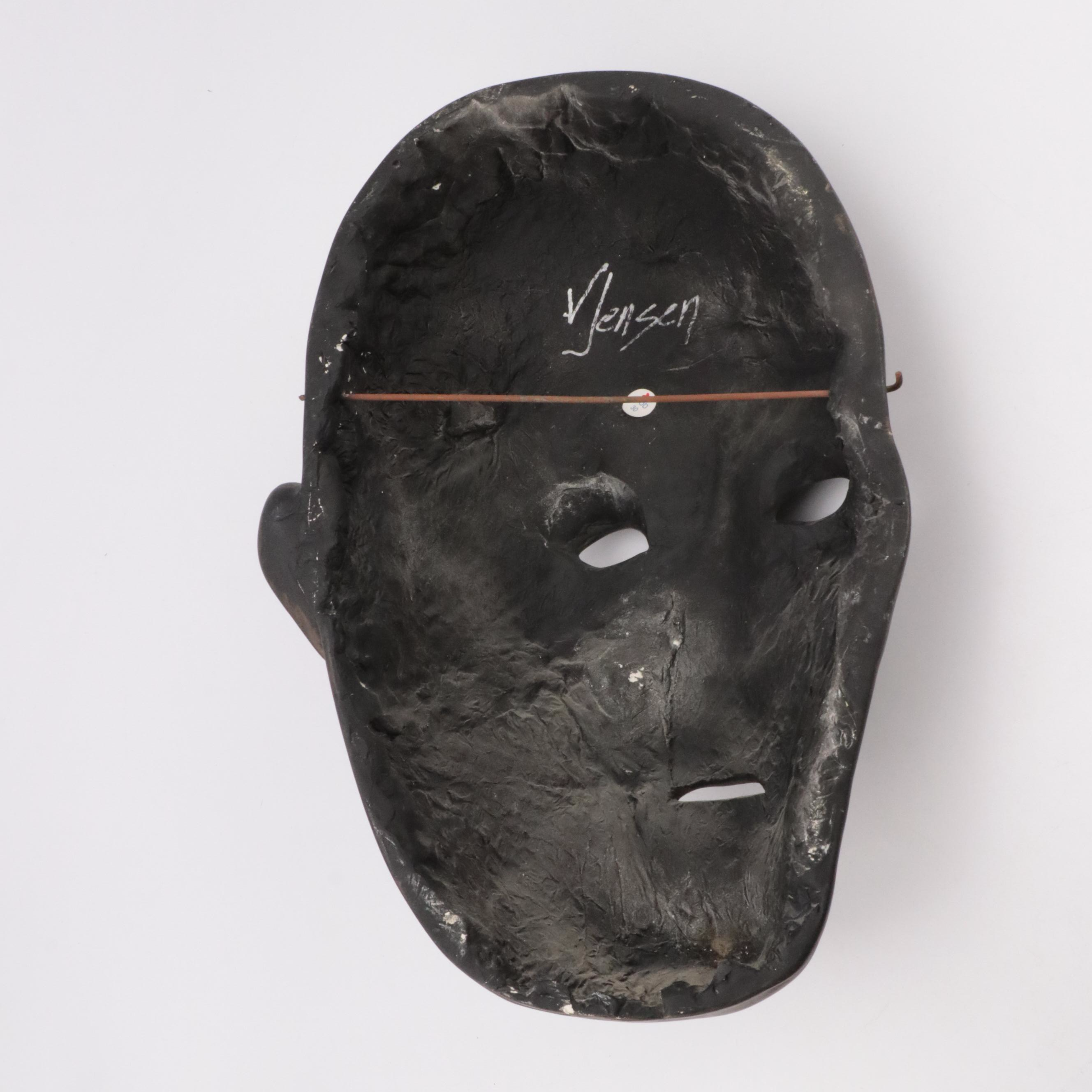 Patinated Plaster Face Mask Wall Sculpture