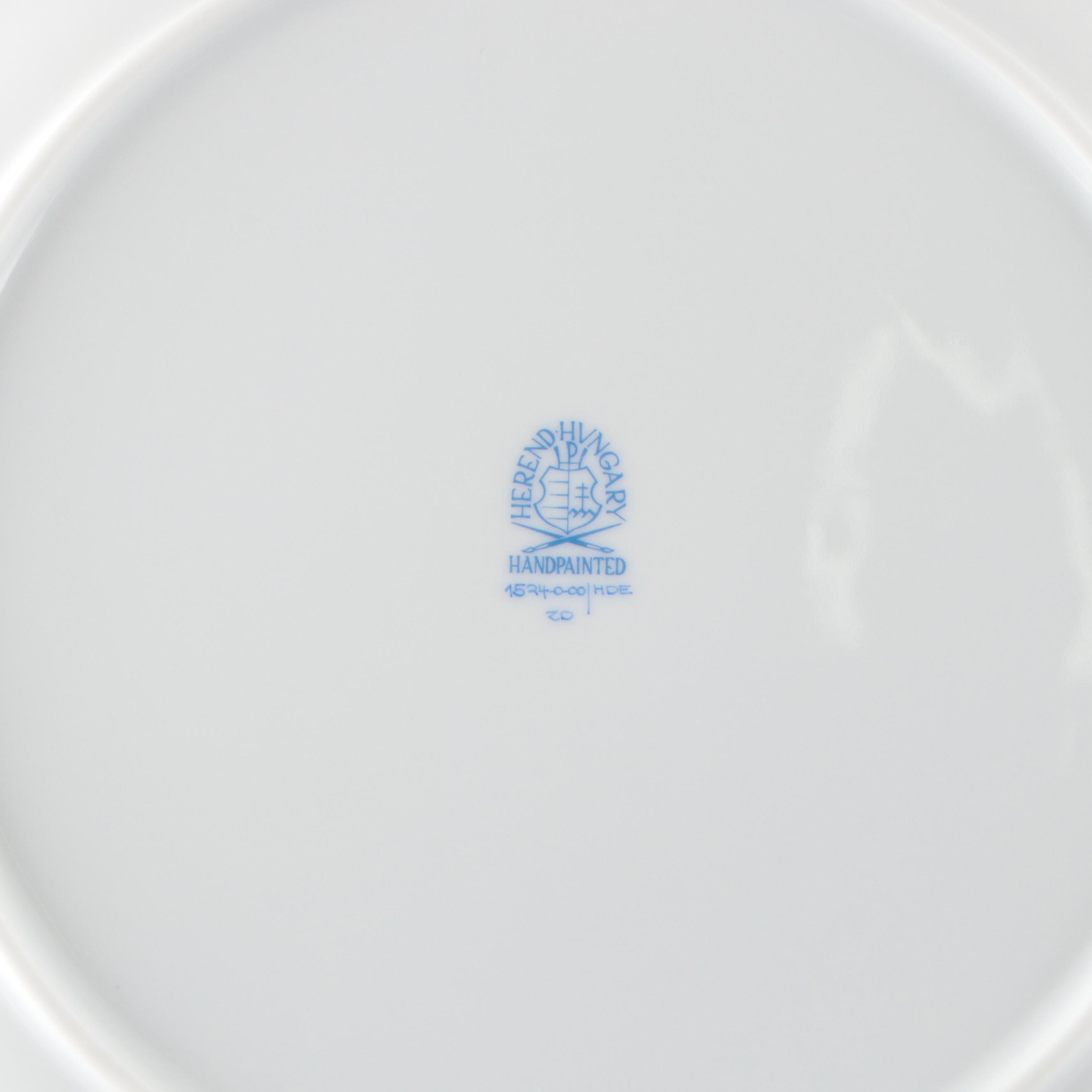 Herend "Golden Edge" Porcelain Dinner Plates