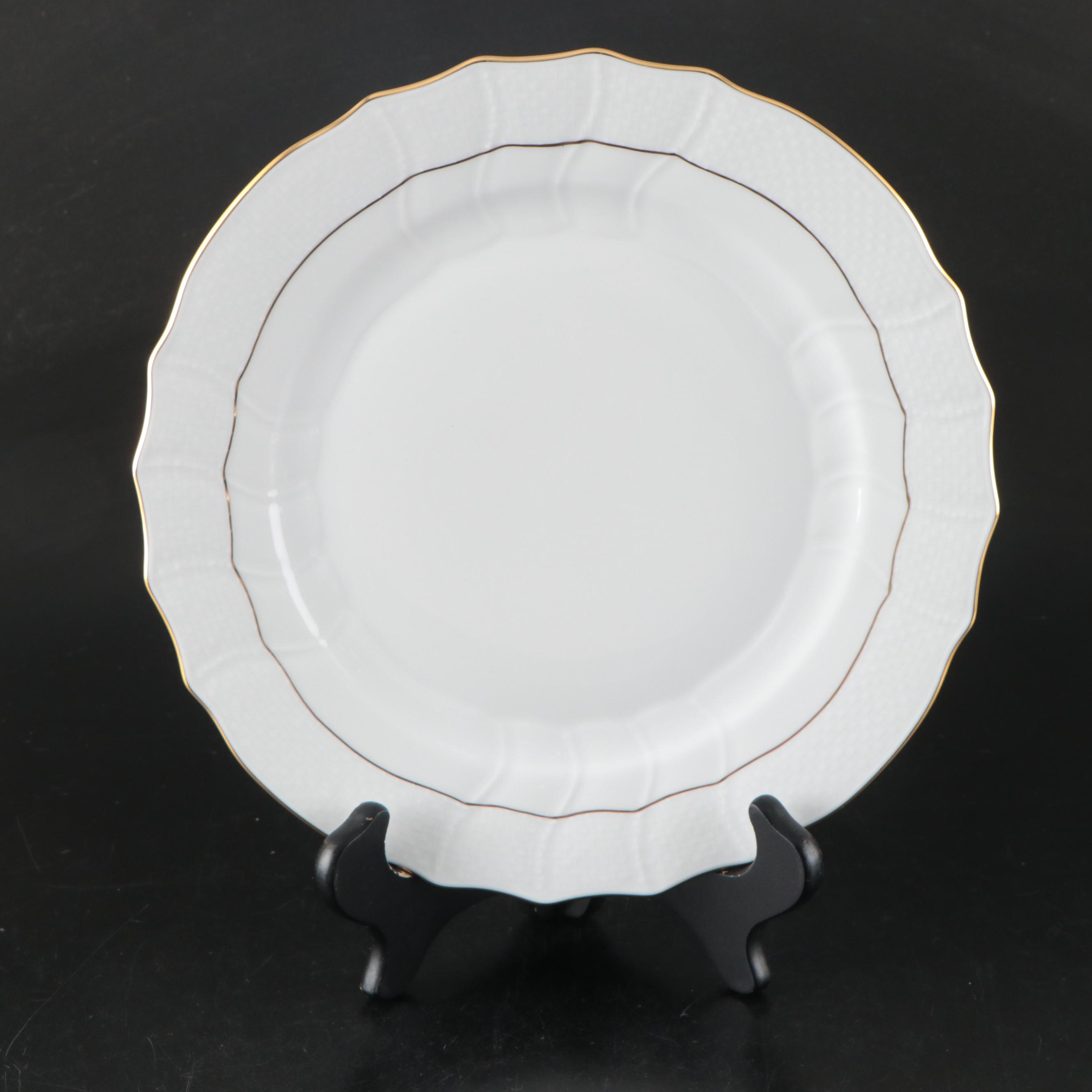 Herend "Golden Edge" Porcelain Dinner Plates