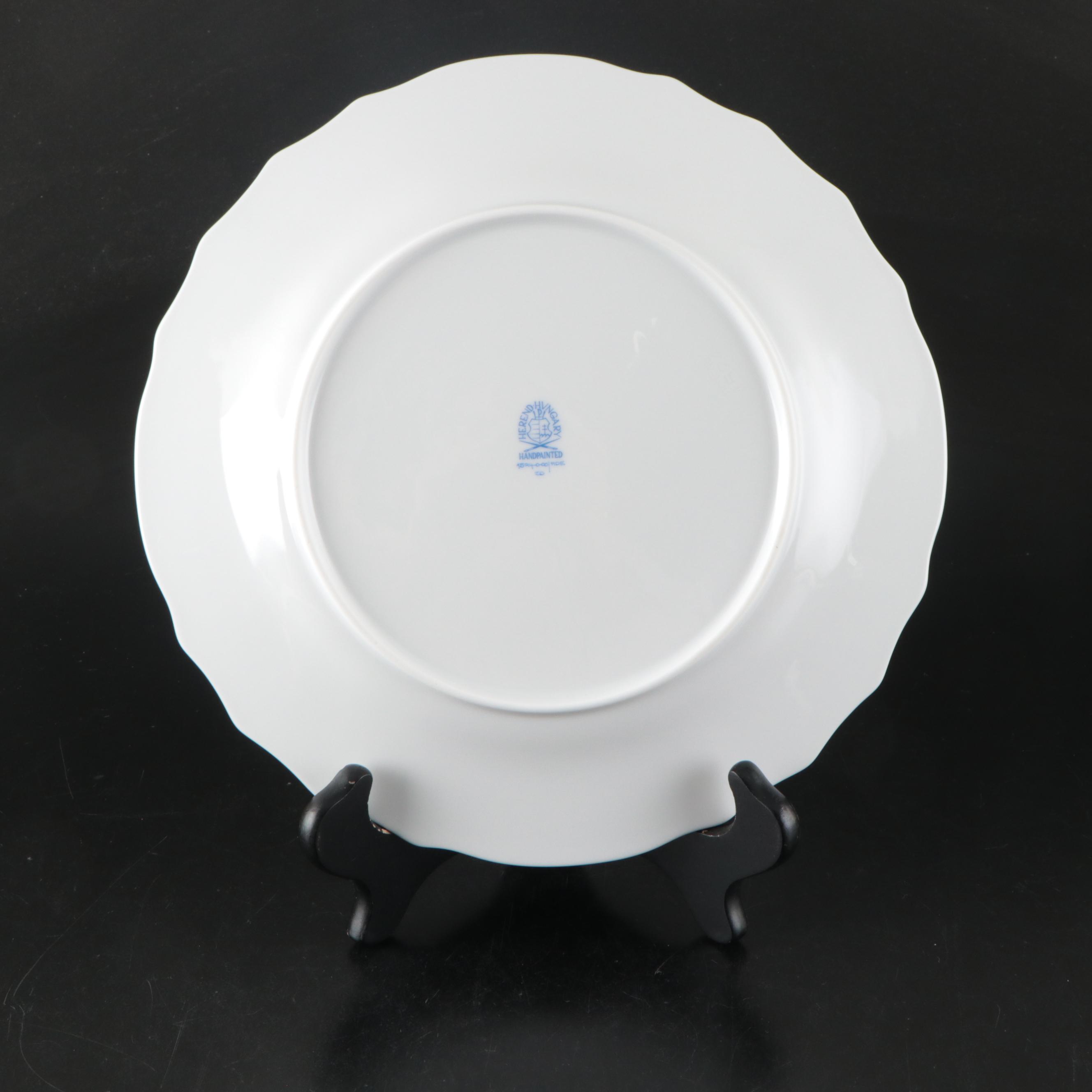Herend "Golden Edge" Porcelain Dinner Plates