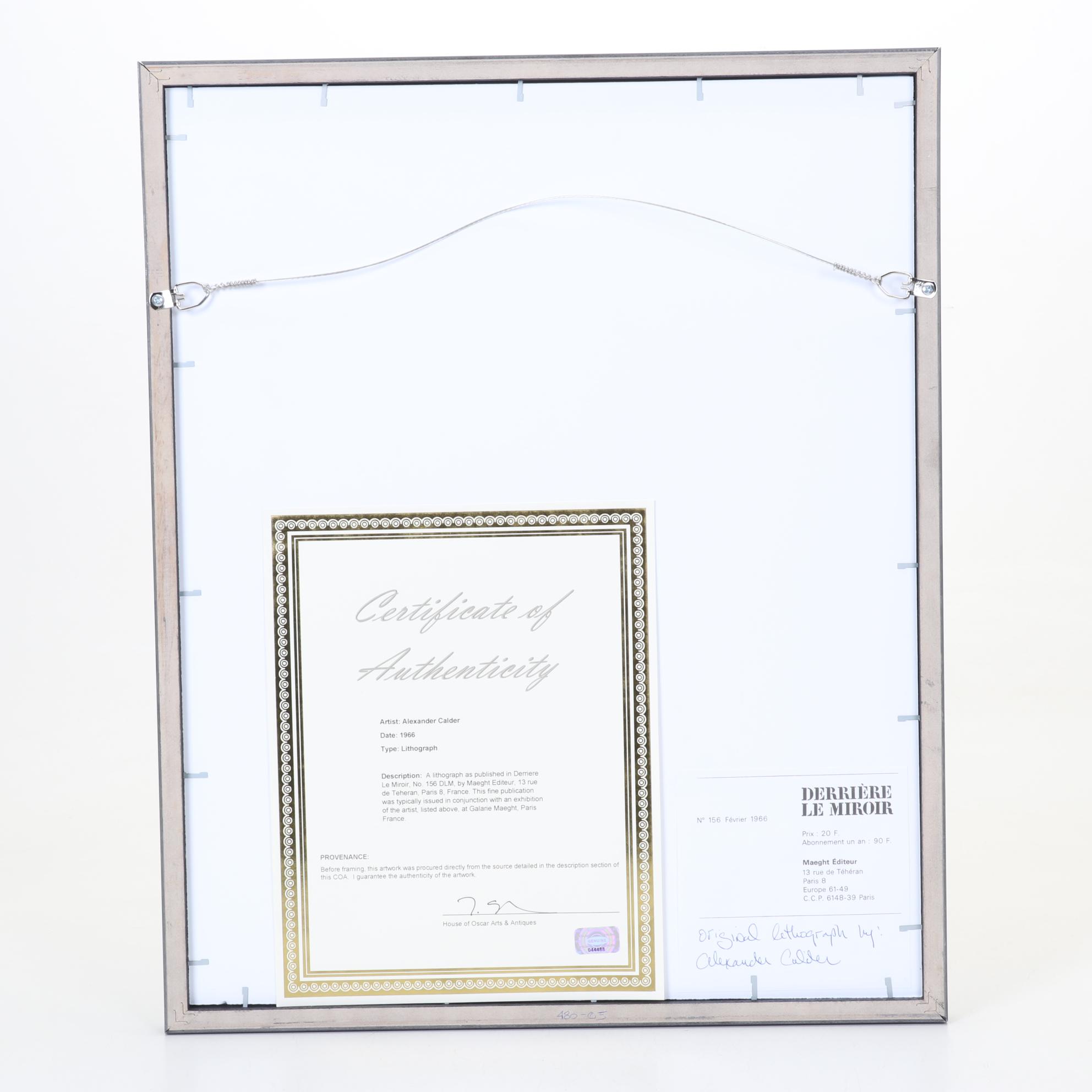 Alexander Calder Color Lithograph from Derrière le Miroir, 1966