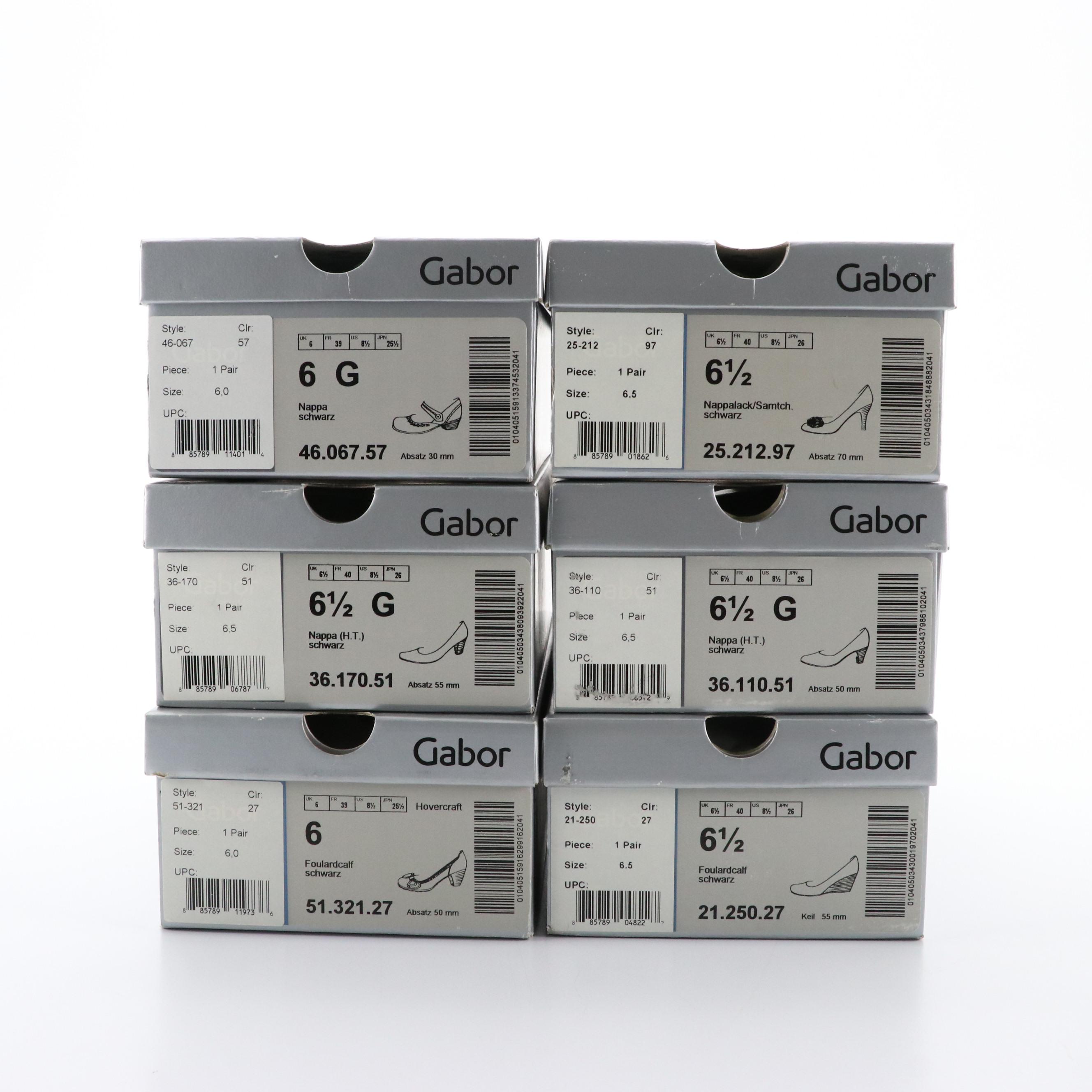 Gabor Black Leather Dress Heels, Wedges, Flats, & Patent Leather Heels, in Boxes