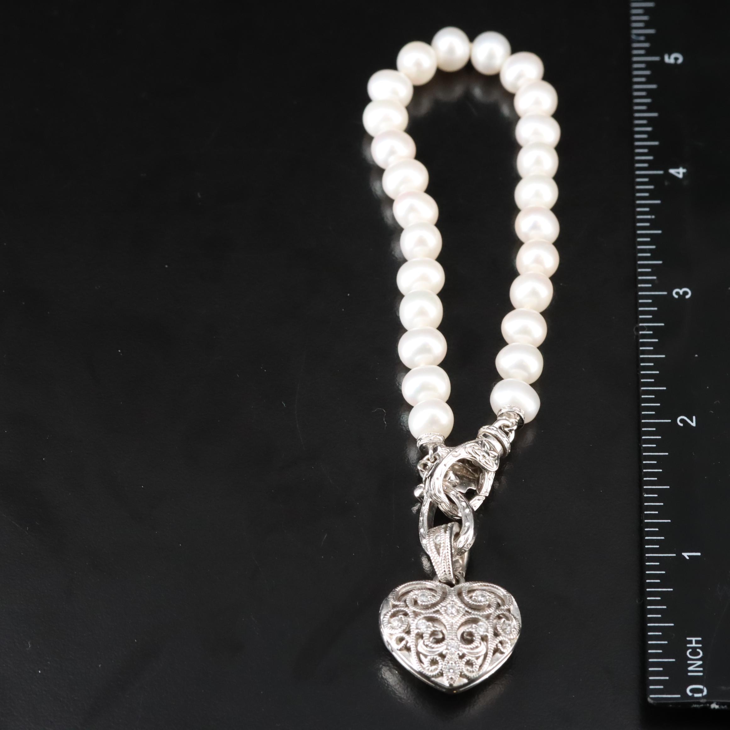 Sterling Pearl, Diamond and CZ Jewelry Including Honora and Tacori