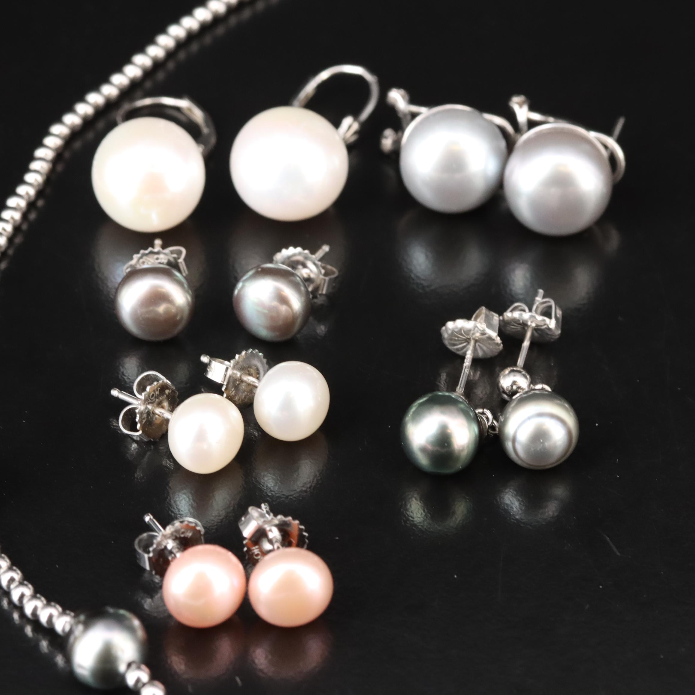 Sterling Pearl, Diamond and CZ Jewelry Including Honora and Tacori
