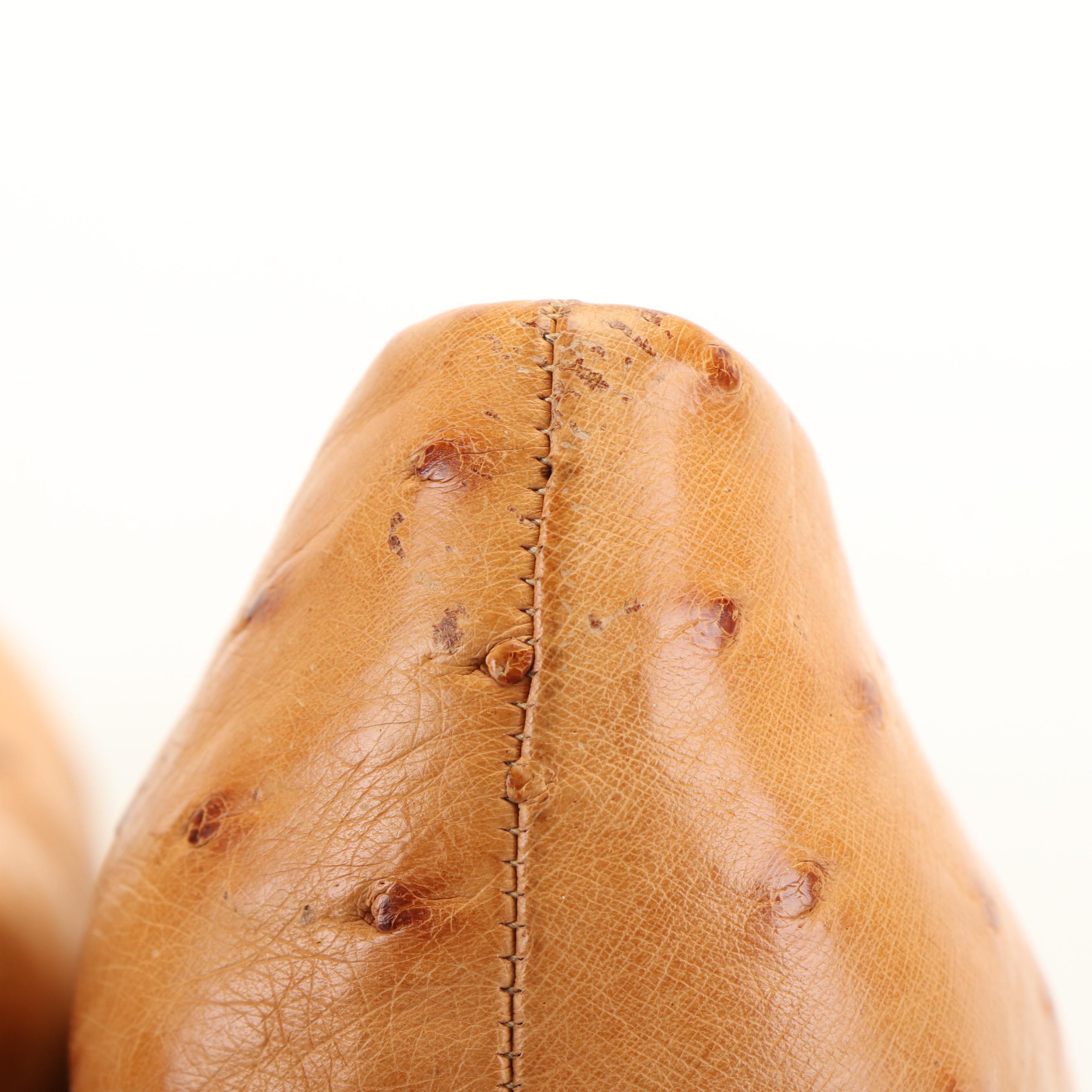 Prada High Heeled Shoes in Beige Ostrich Leather