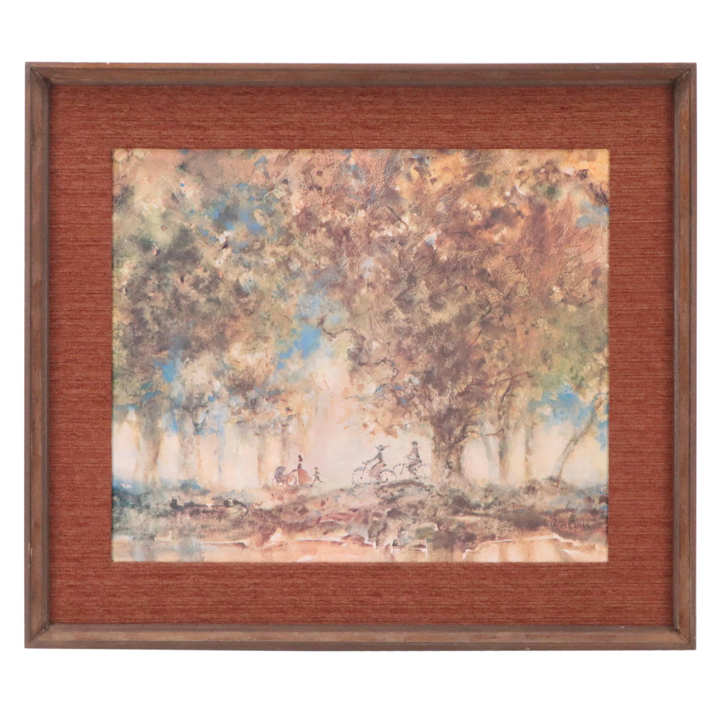 Offset Lithograph After Roberta Clark "Shadowy Grove"