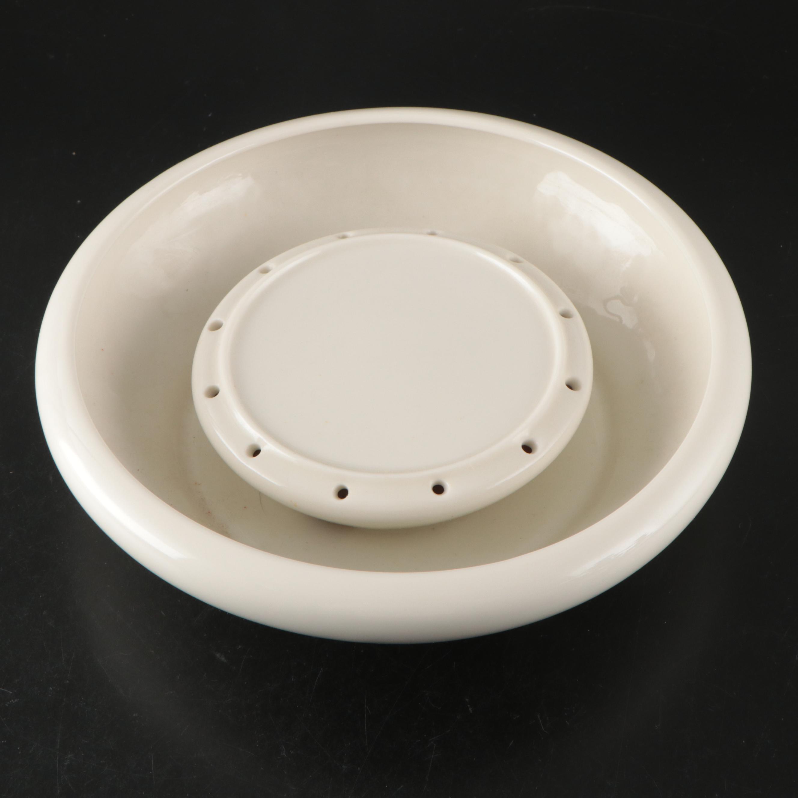 Karl Tutter for Hutschenreuther Porcelain "May Dance" Flower Frog and Bowl