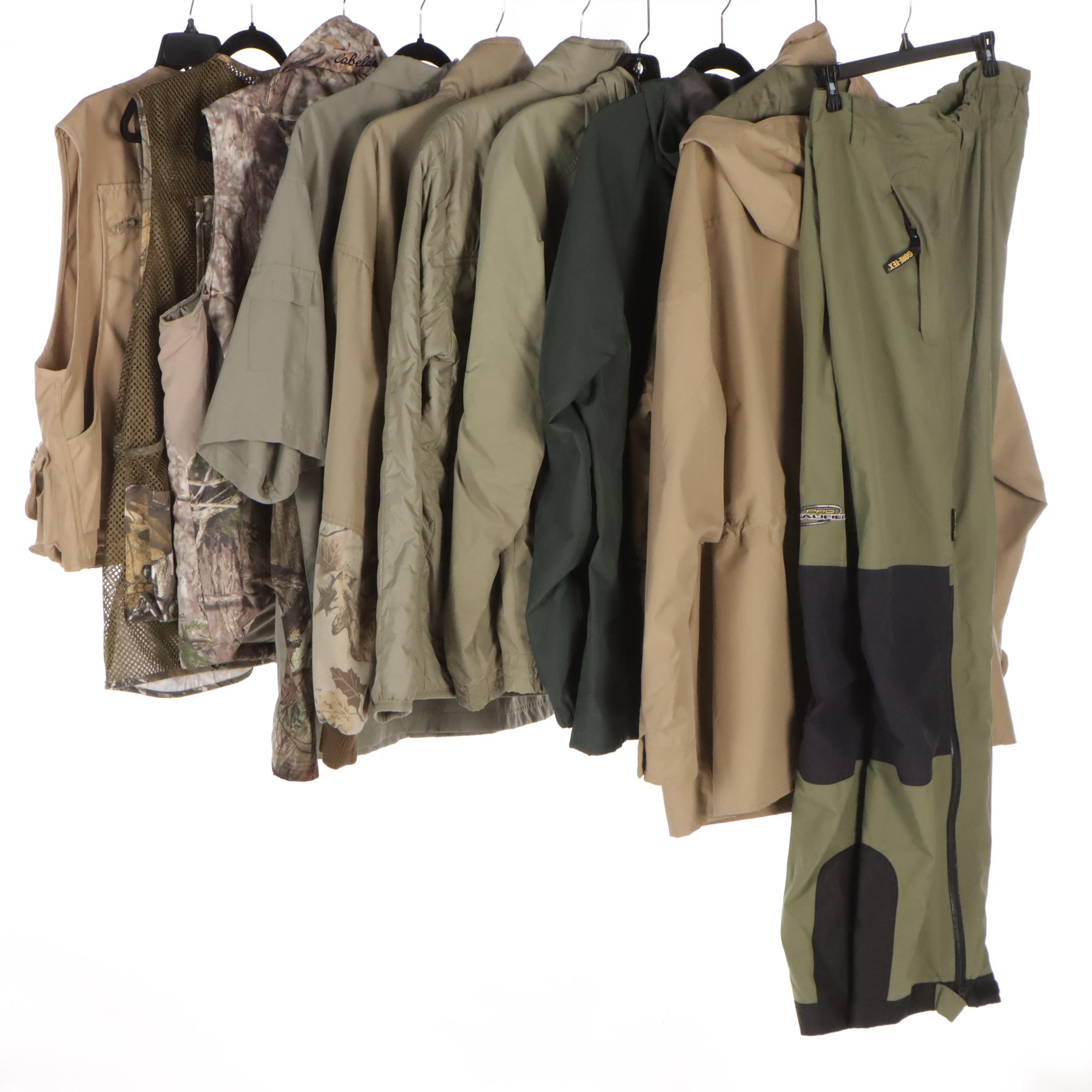 Men's Filson Quilted Jacket, L.L. Bean Fishing Vest, Orvis Rain Jacket, and More