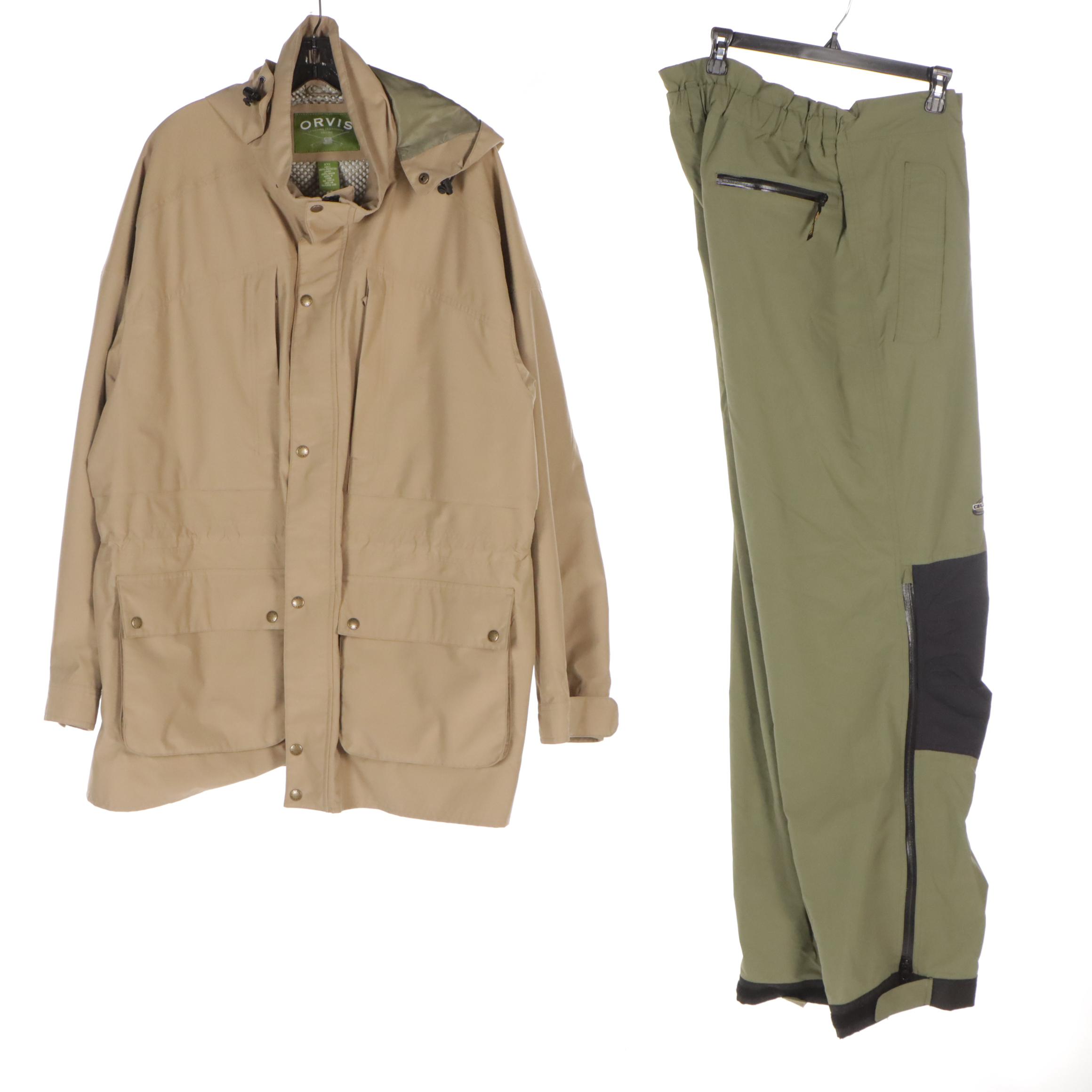 Men's Filson Quilted Jacket, L.L. Bean Fishing Vest, Orvis Rain Jacket, and More