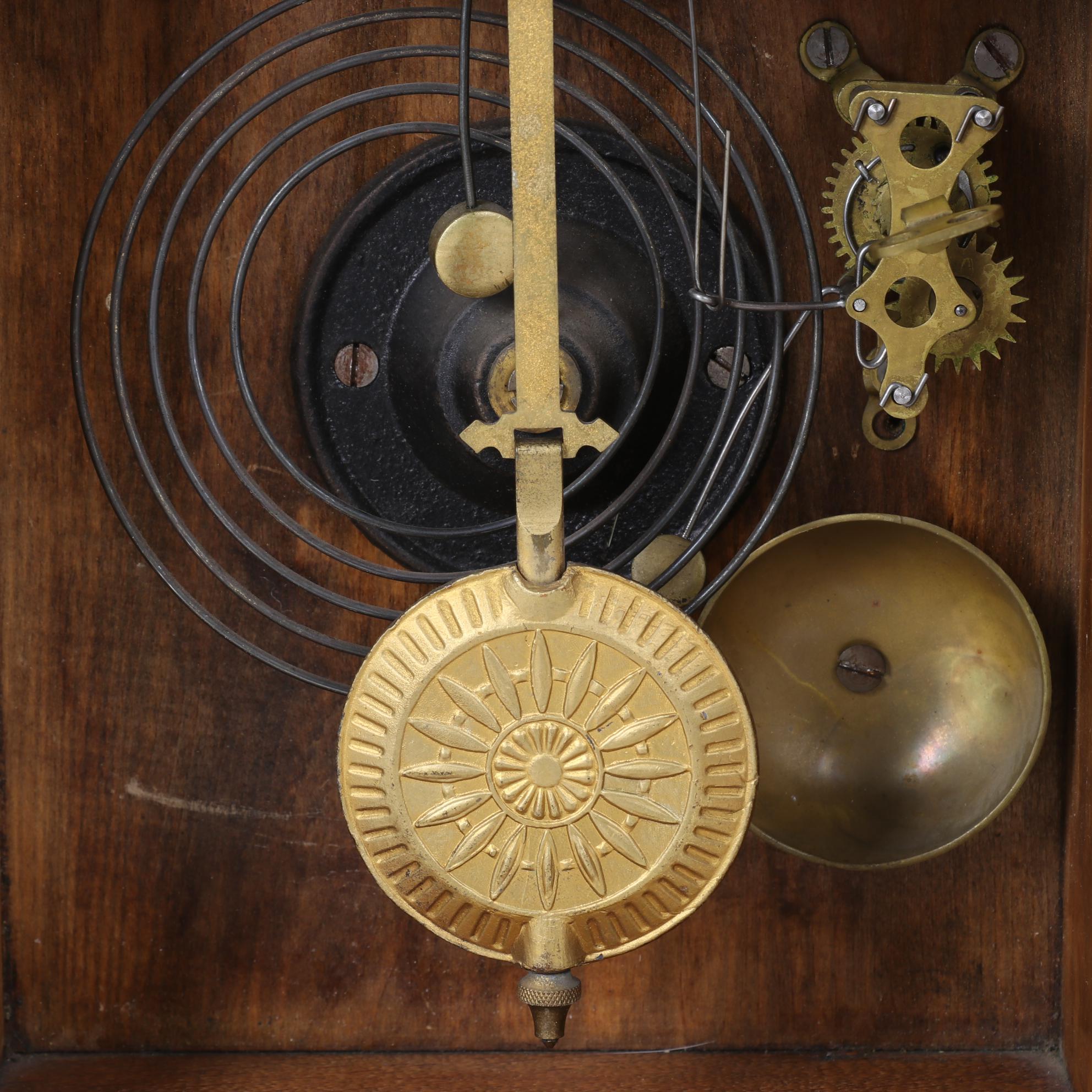 Late Victorian Style Gingerbread Oak Mantel Clock