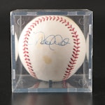 Derek Jeter Signed Rawlings Official Major League Baseball with Display