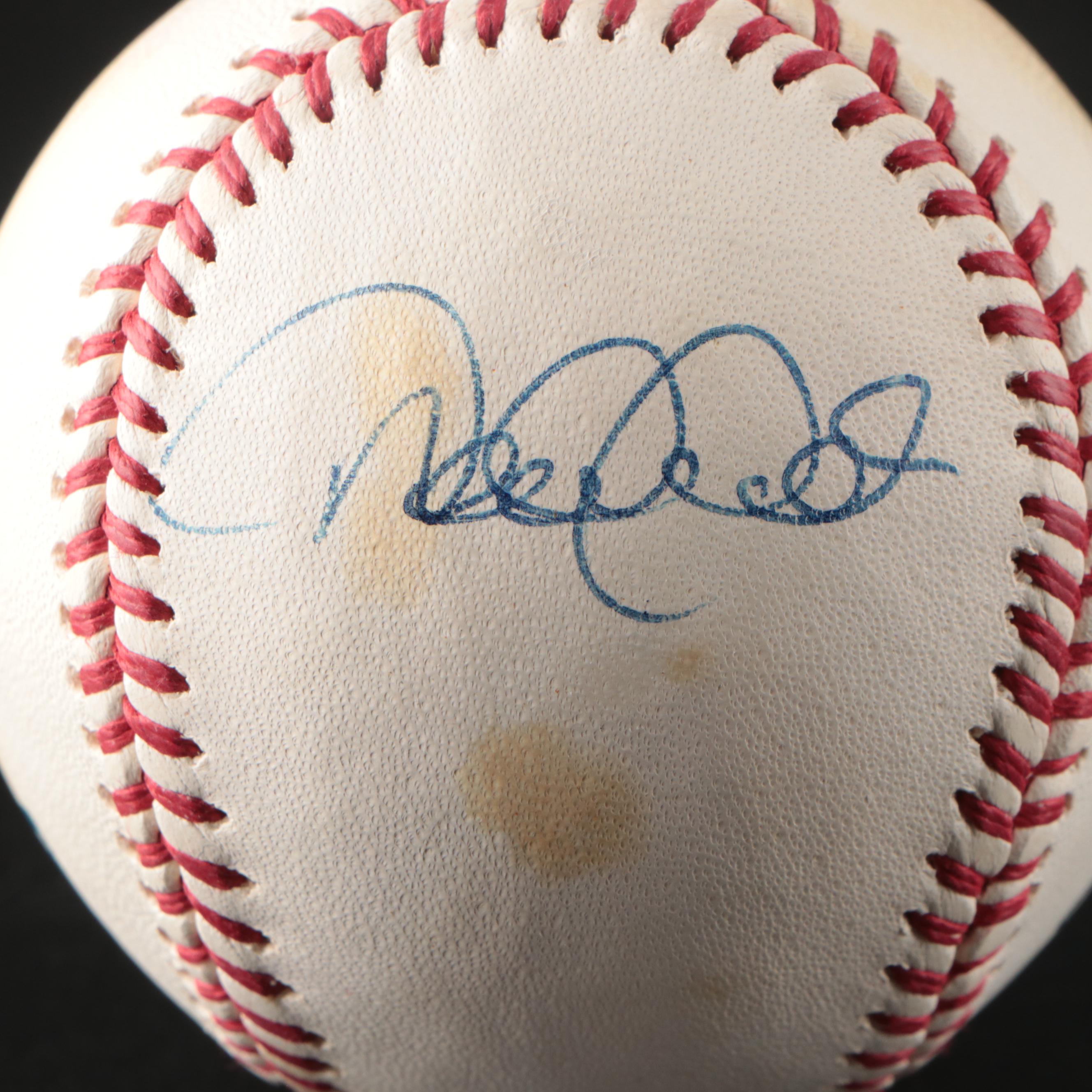 Derek Jeter Signed Rawlings Official Major League Baseball with Display