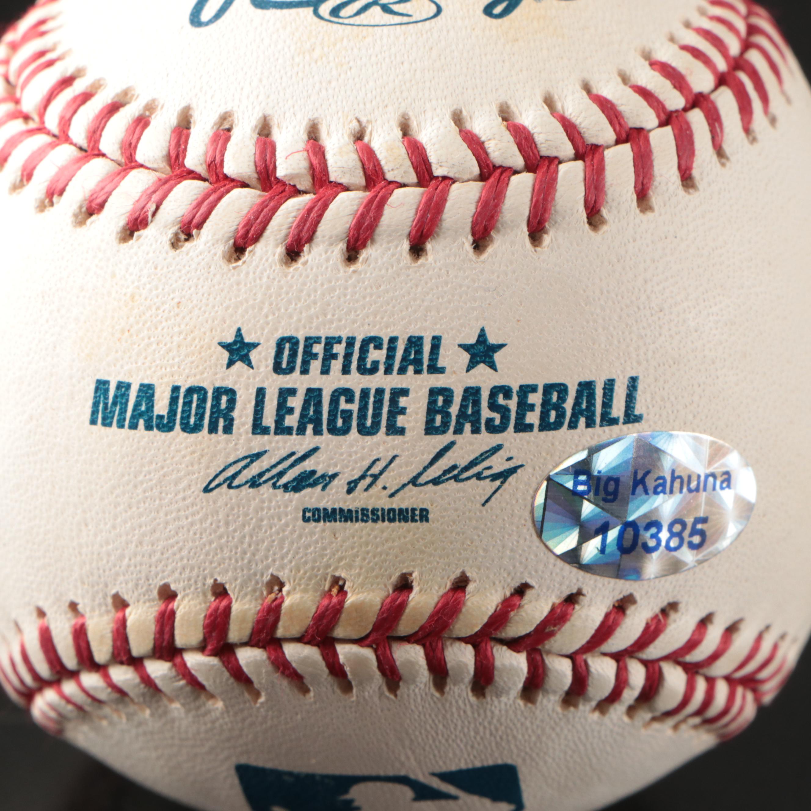 Derek Jeter Signed Rawlings Official Major League Baseball with Display