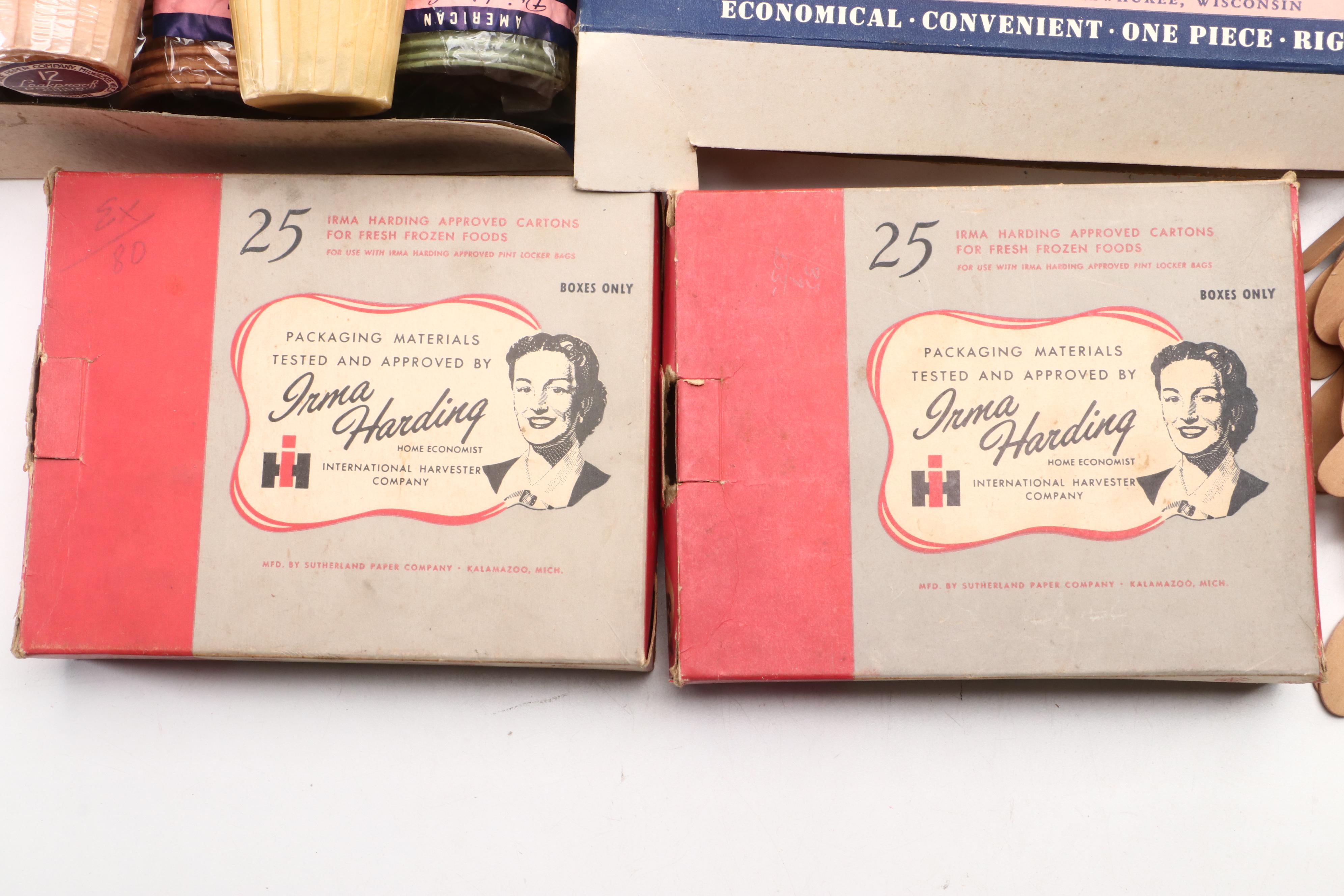 American Lace Paper Co. Cups with Frozen Food Containers and More, Mid-20th C.