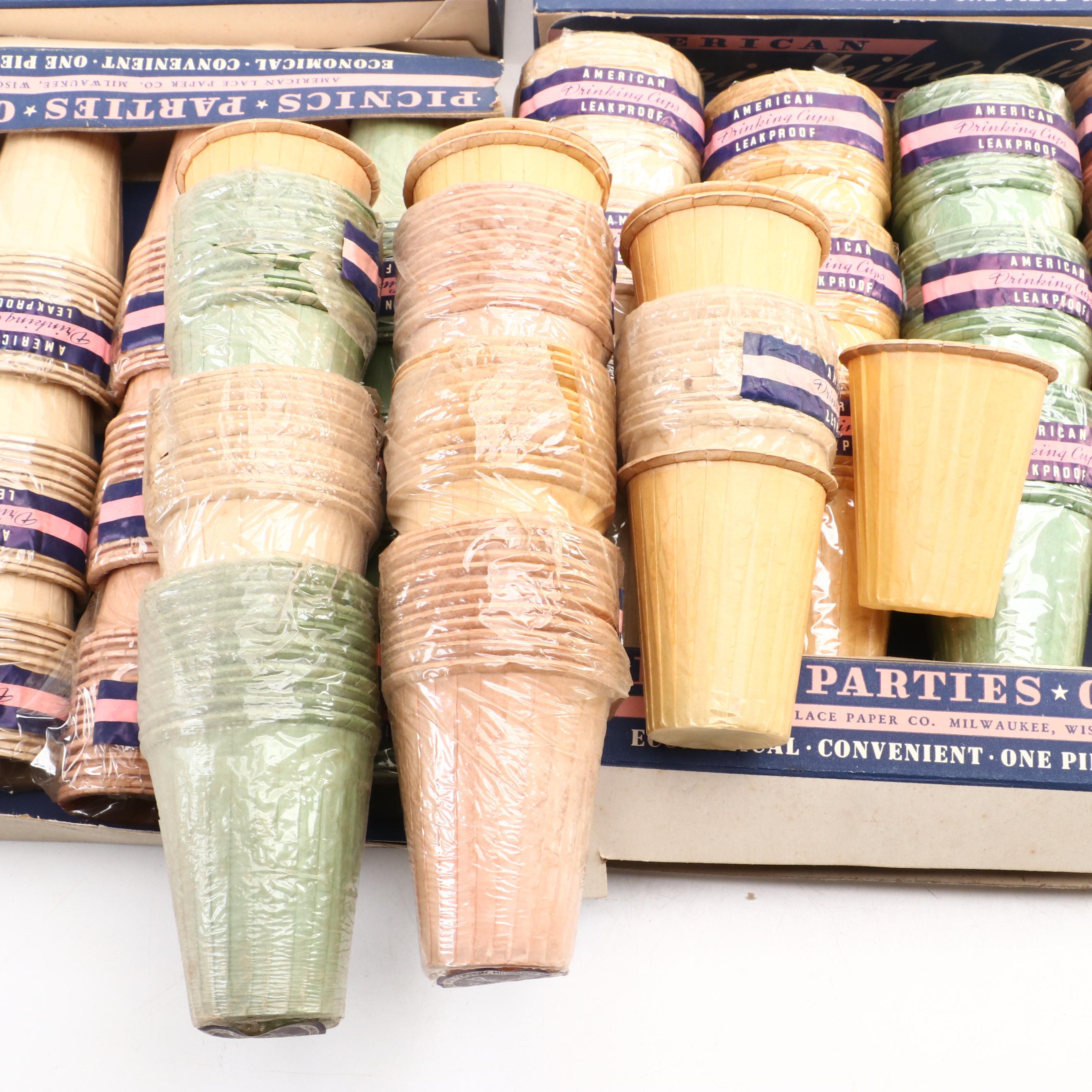 American Lace Paper Co. Cups with Frozen Food Containers and More, Mid-20th C.