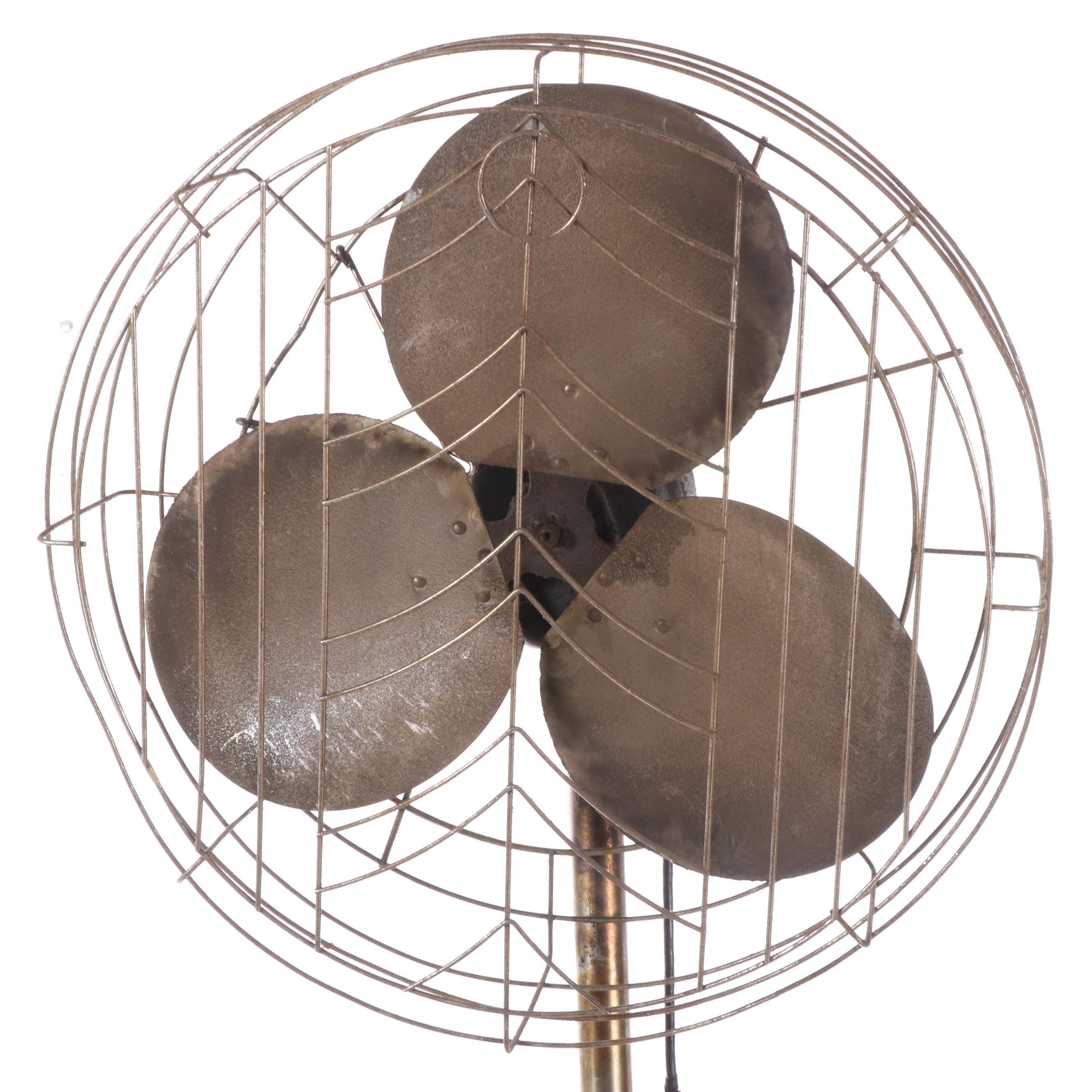 Tall General Electric Art Deco Floor Fan, Mid-20th Century