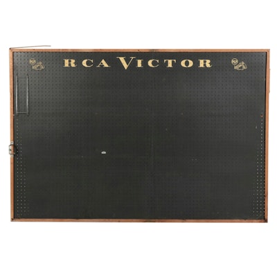 Large RCA Victor Oak and Pegboard Retail Display, 20th Century